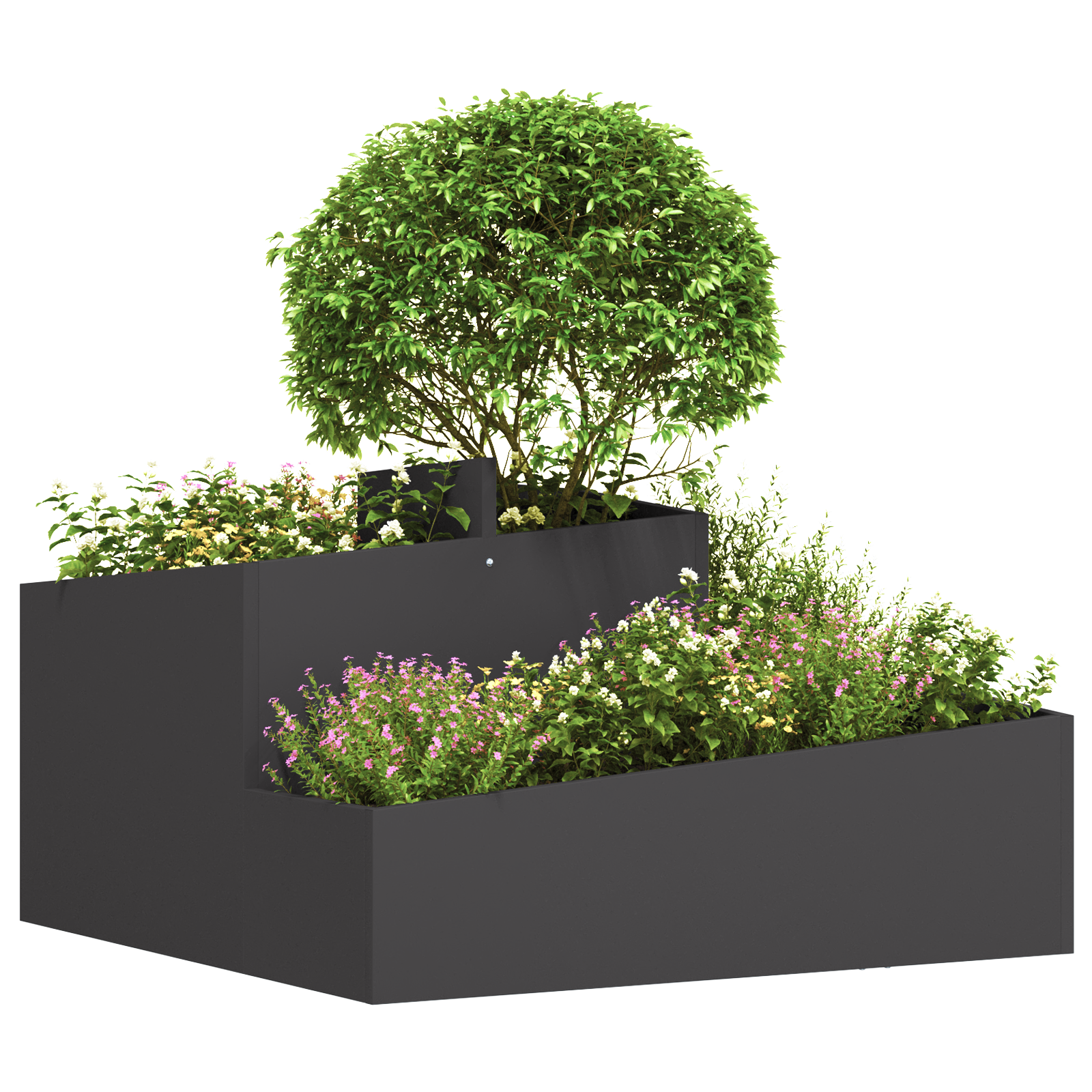 Planter Black 80x80x50 cm Cold-rolled Steel - Image 3