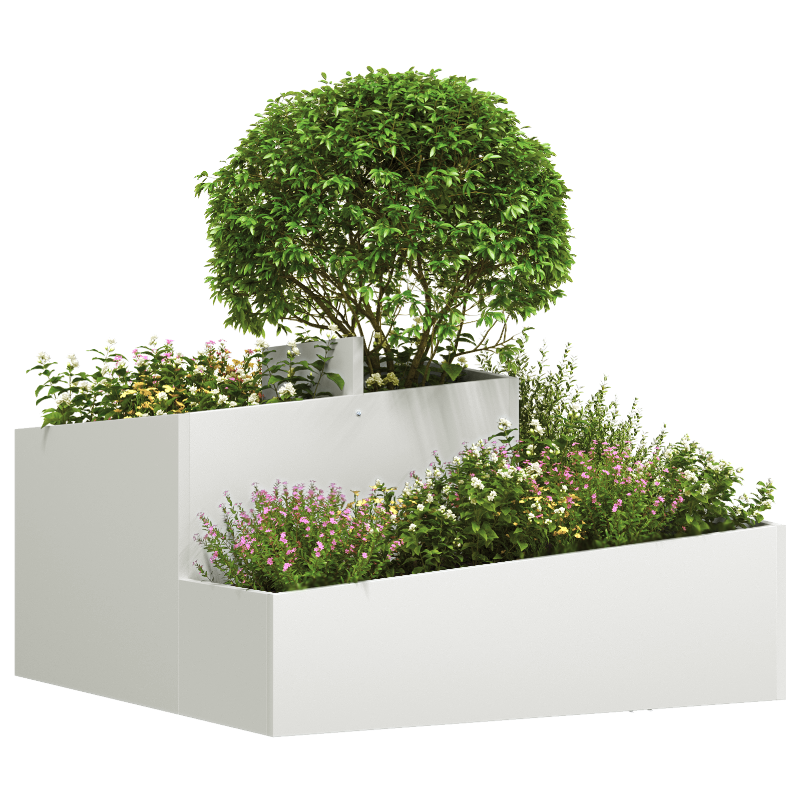 Planter White 80x80x50 cm Cold-rolled Steel - Image 3