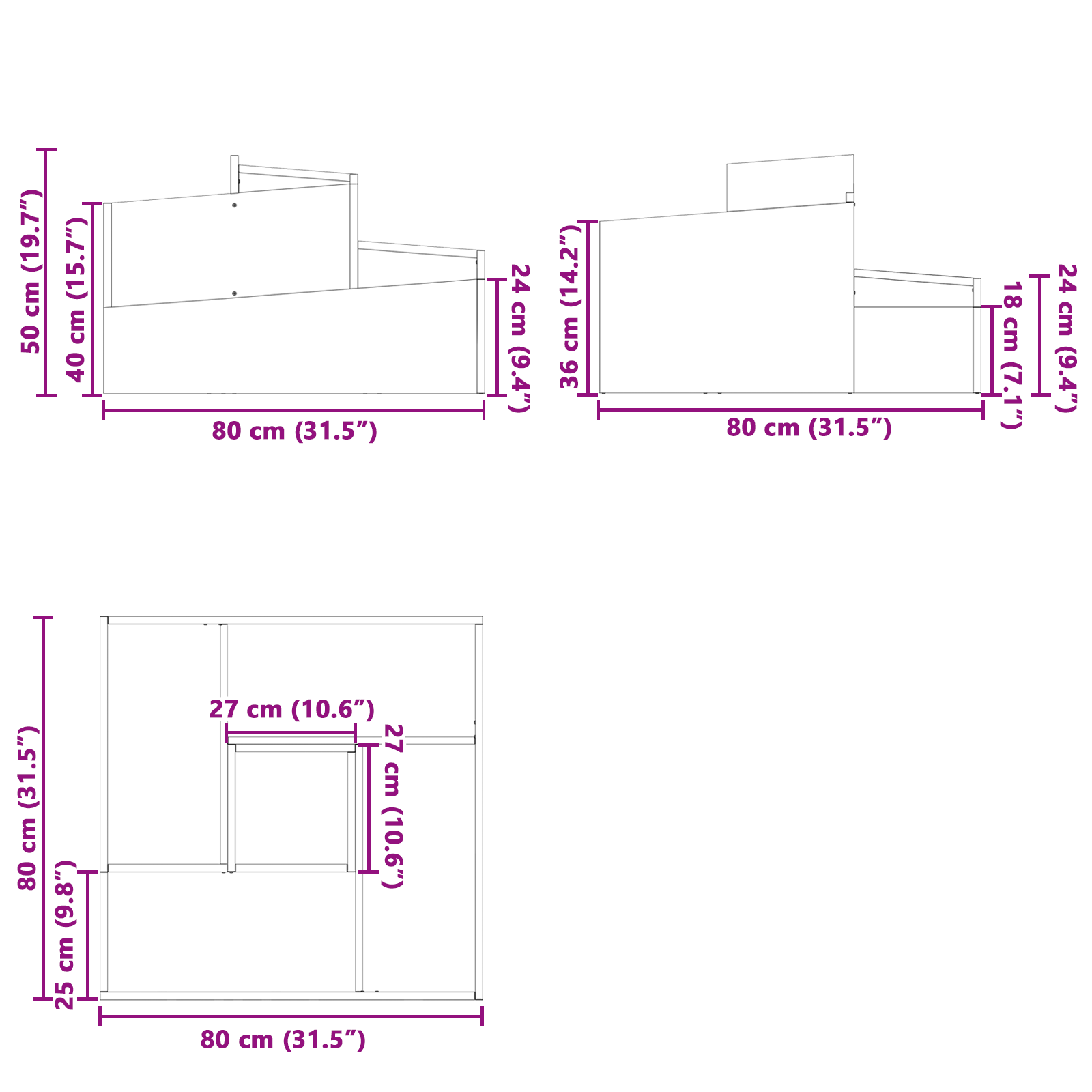 Planter Anthracite 80x80x50 cm Cold-rolled Steel - Image 11