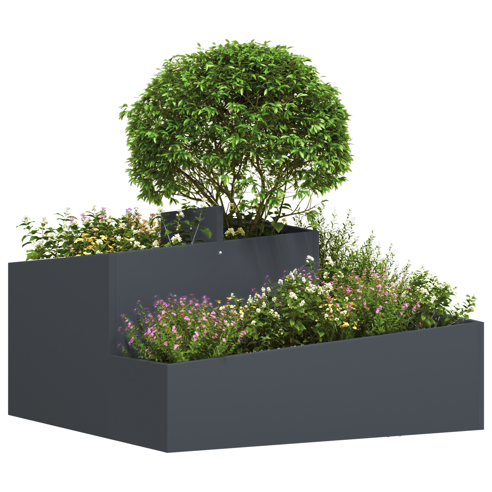 Planter Anthracite 80x80x50 cm Cold-rolled Steel - Image 3