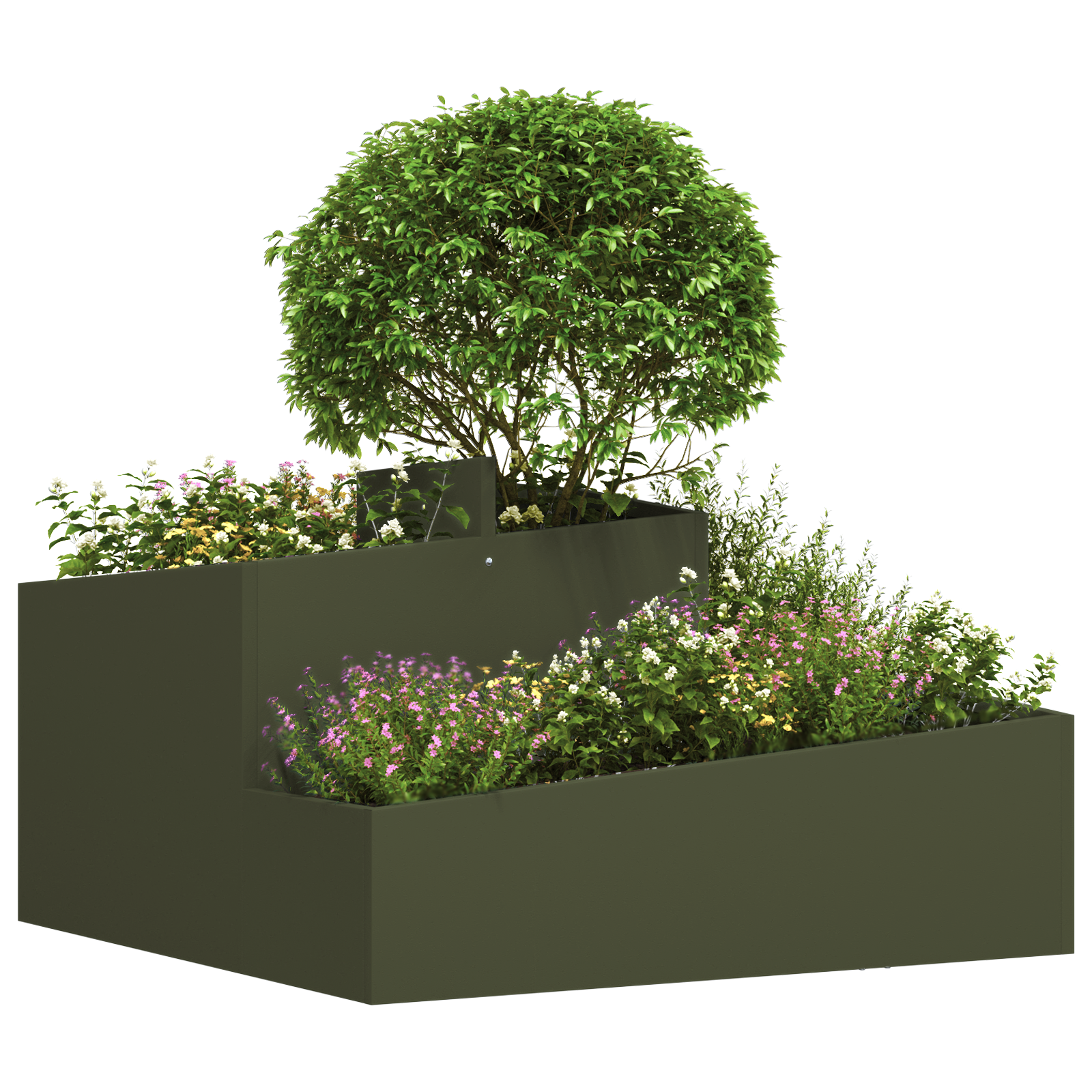 Planter Olive Green 80x80x50 cm Cold-rolled Steel - Image 3