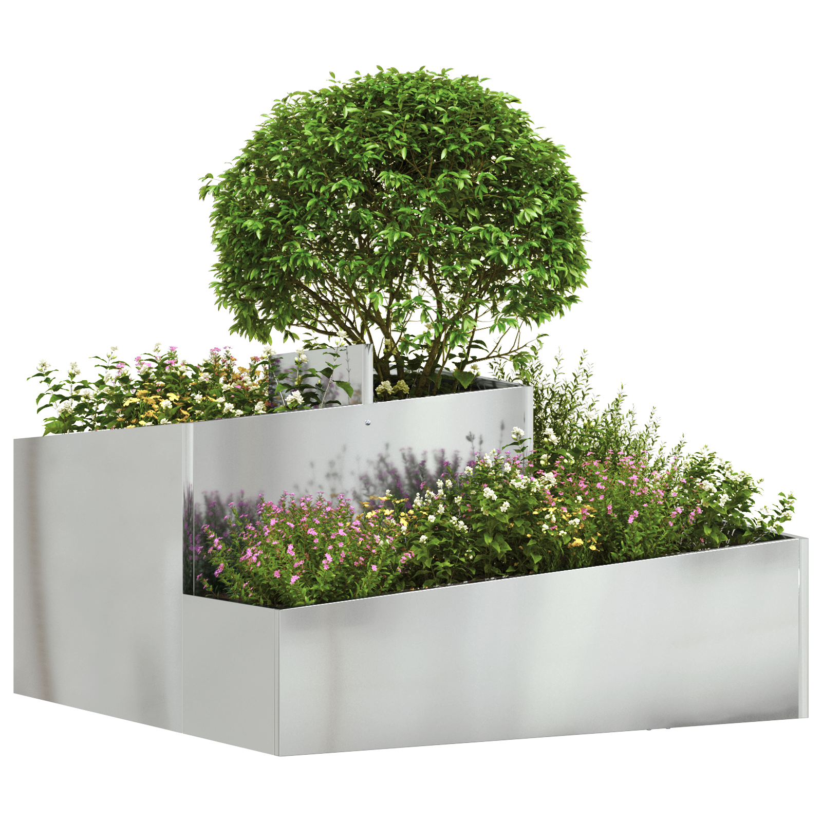 Planter 80x80x50 cm Galvanised Steel - Image 3