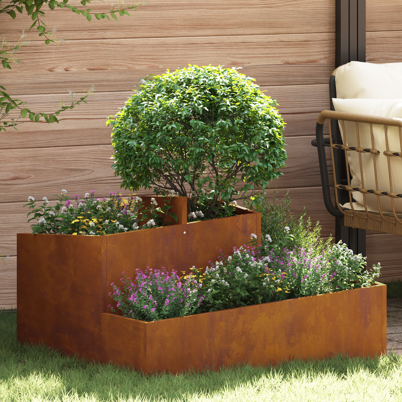 planter 80x80x50 cm Verweerd staal