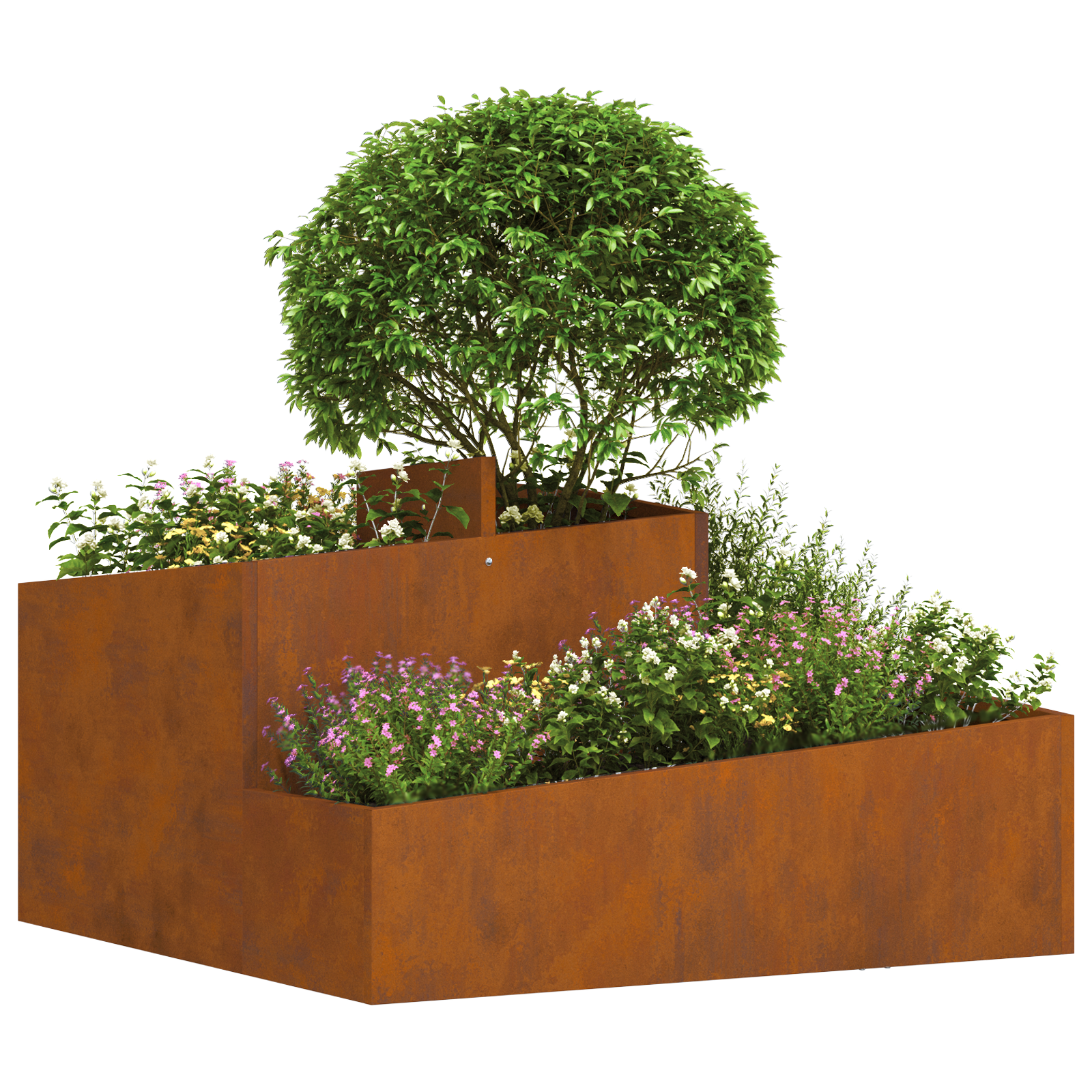 Planter 80x80x50 cm Weathering Steel - Image 3