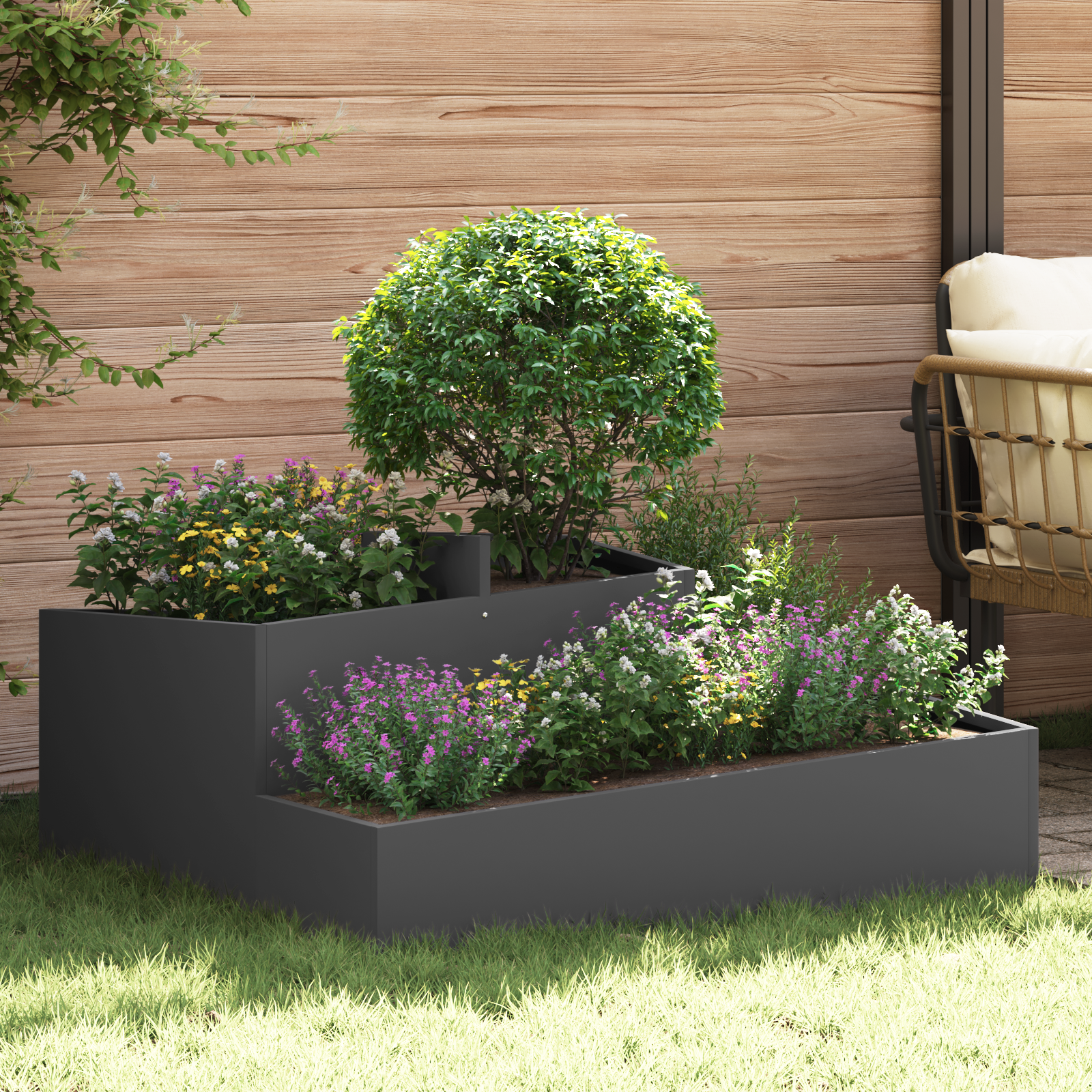 Pots & Planters Black Metal Large Decorative Inlays Planter