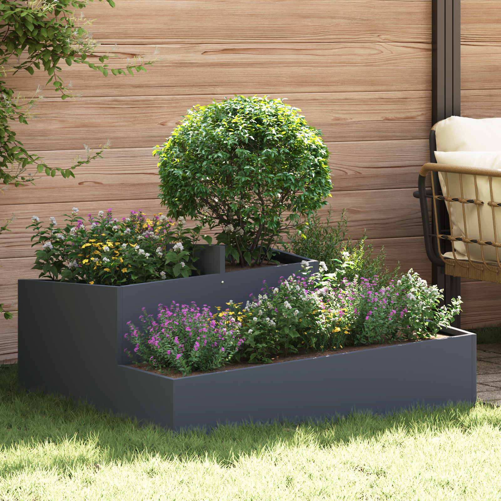 Potten & Plantenbakken Anthraciet Plastic Groot Metalen Planter