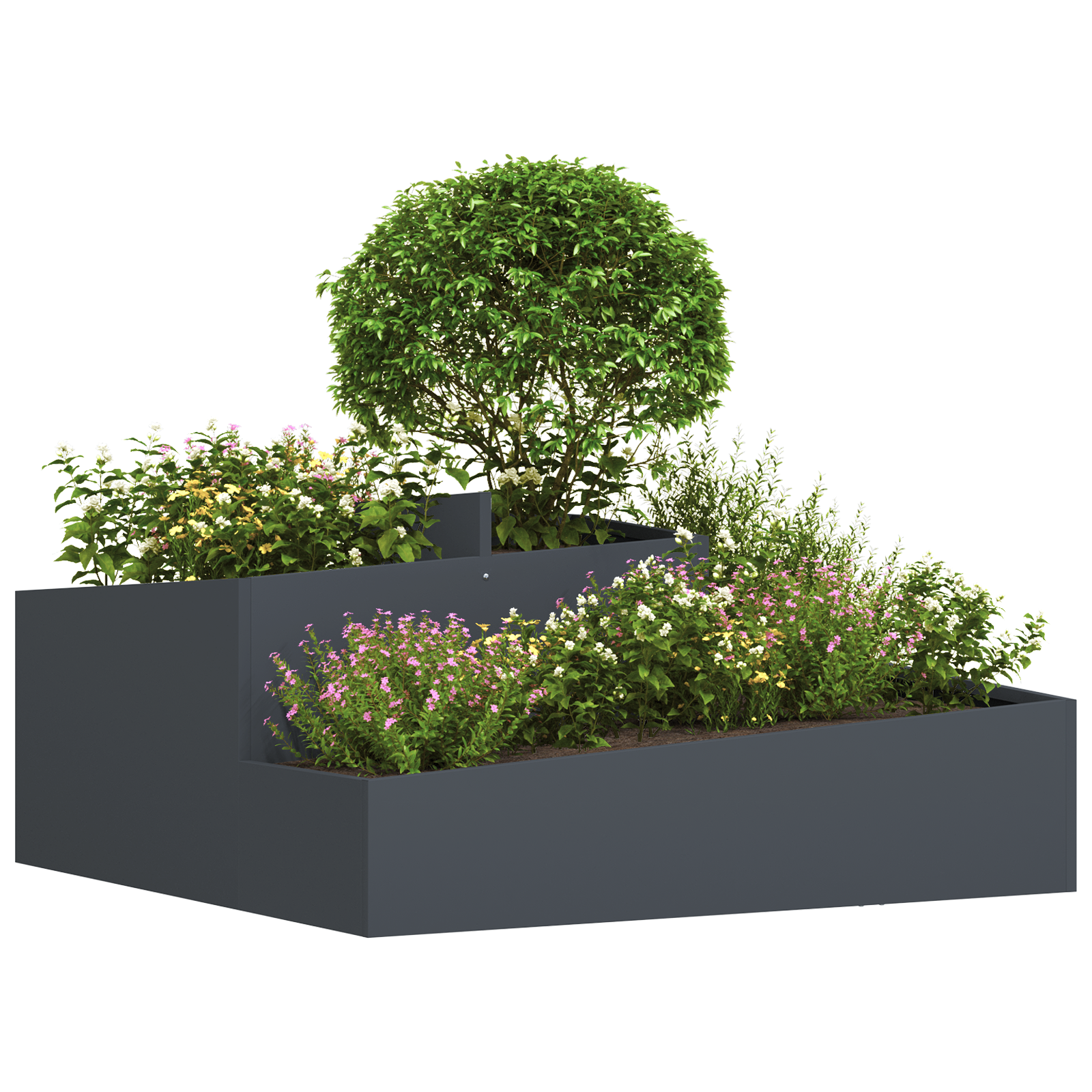 Pots & Planters Anthracite Plastic Large Metal Planter - Image 3