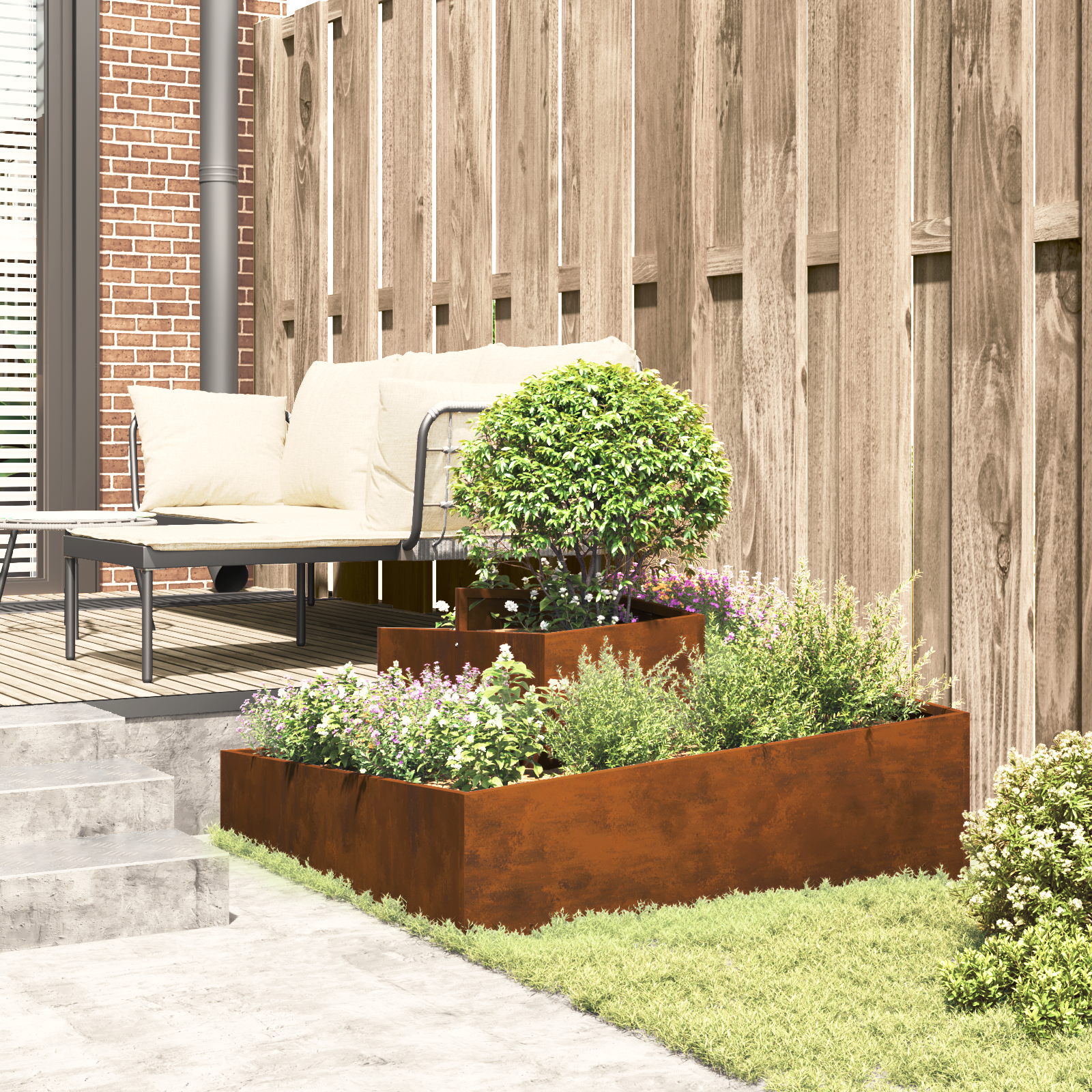 Pots & Planters Corten steel Large Durable Metal Planter - Image 4