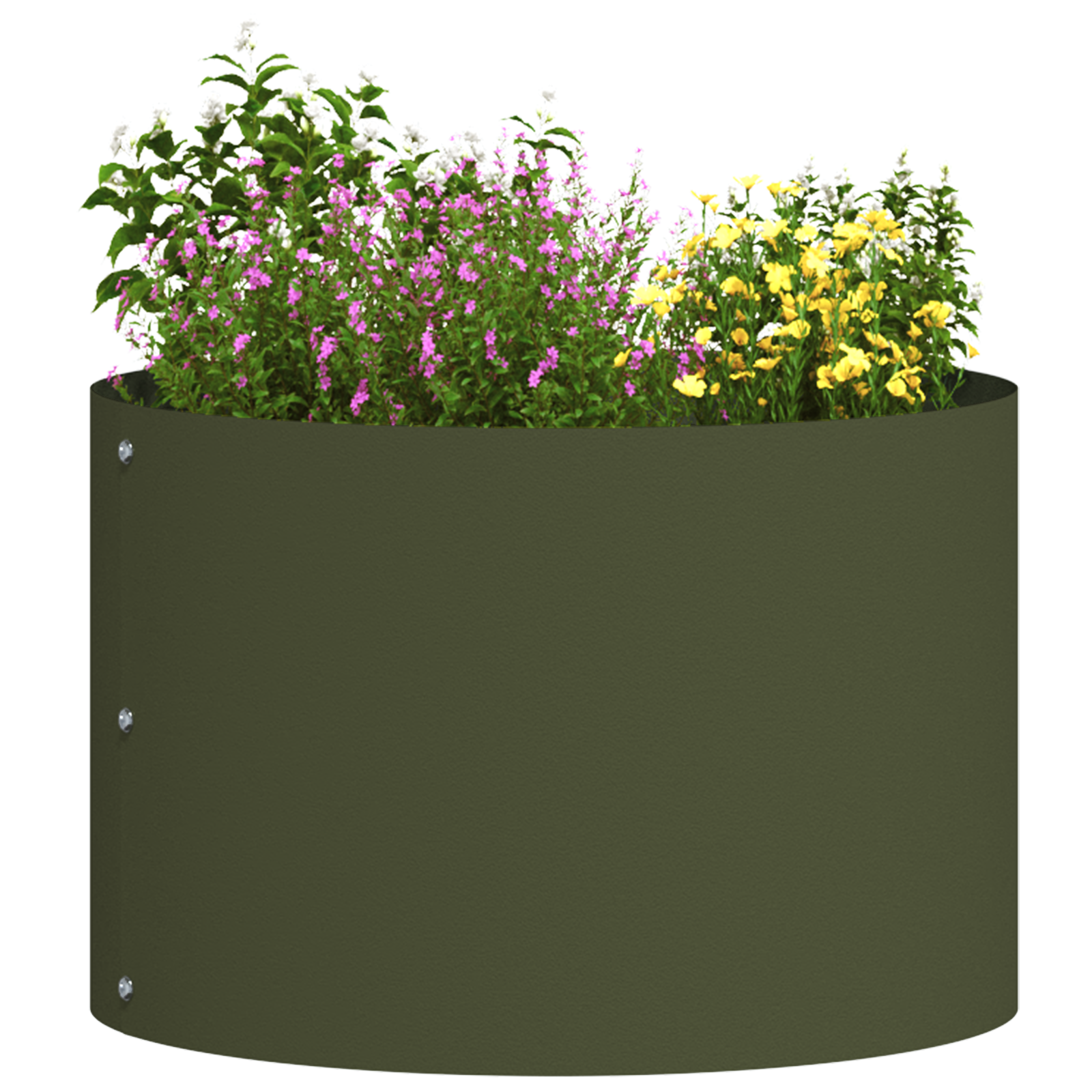 Olive Green Metal Pot Olive green Metal Medium Planters - Image 3