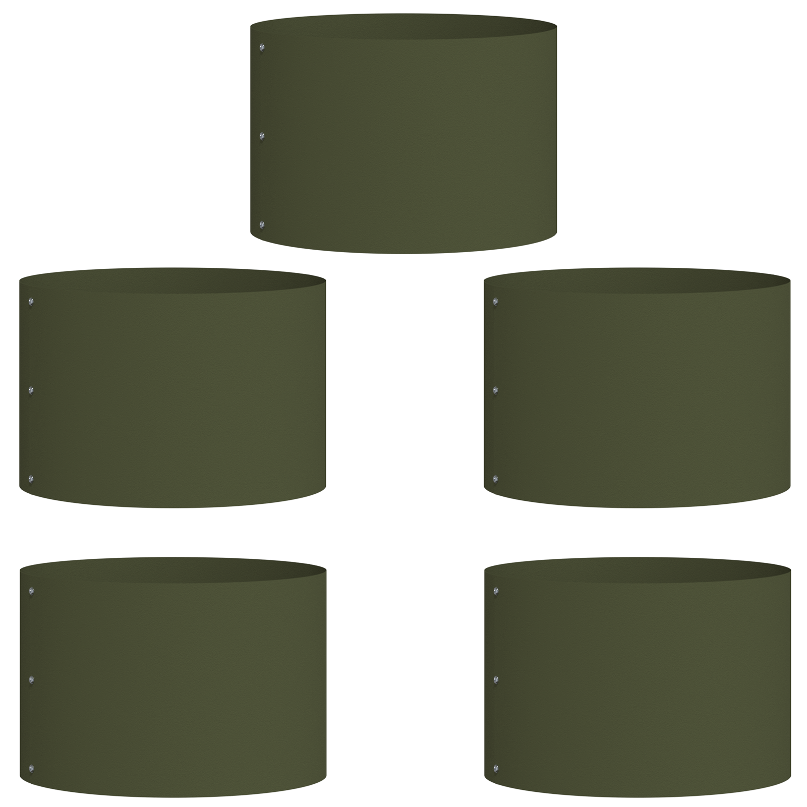Olive Green Planters Set of 5 Olive green Plastic Medium - Image 2