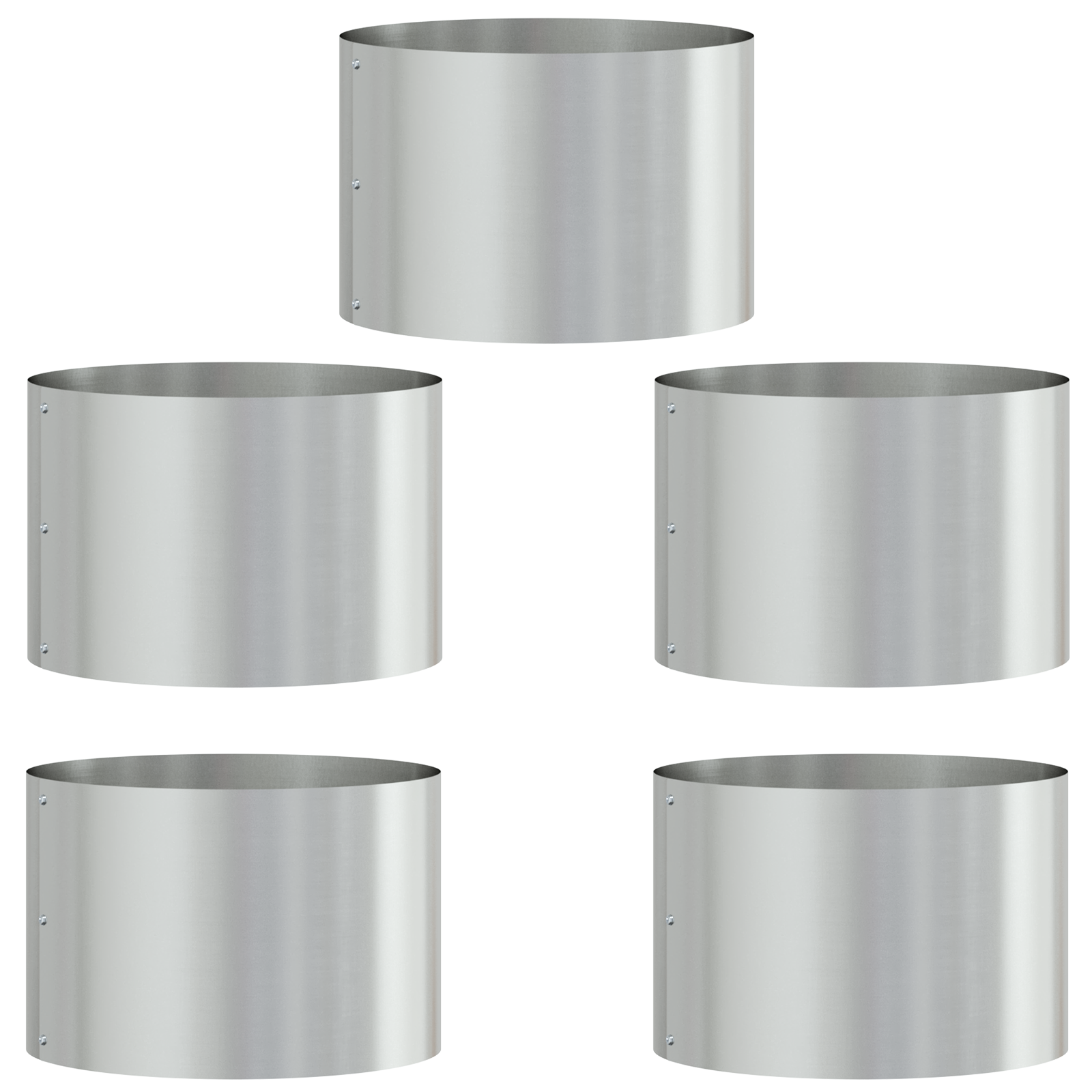 Grey Metal Pot Set Galvanised Galvanised metal Medium Durable - Image 2