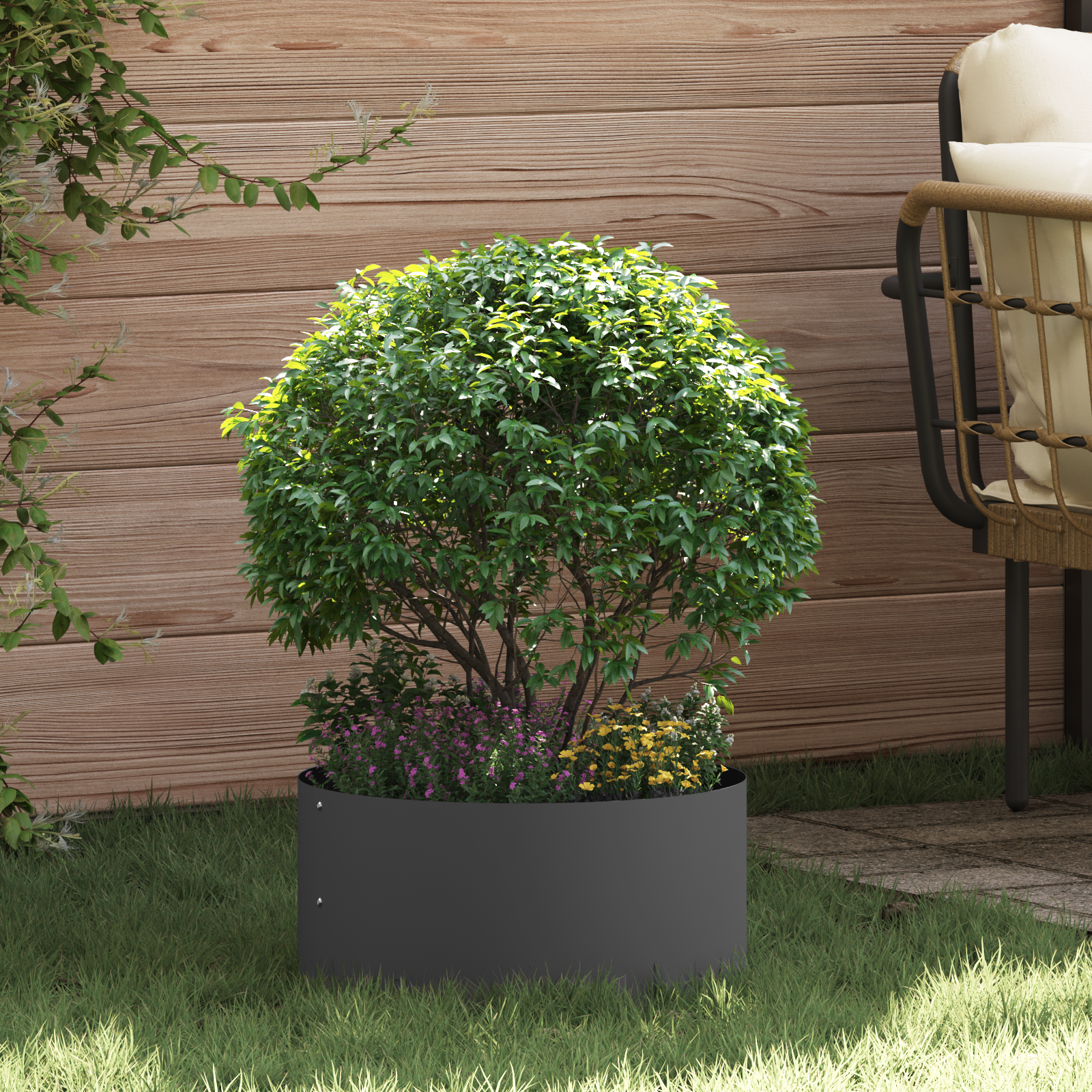 Zwarte Kunststof Planters Zwart Kunststof Middelgroot Stevige