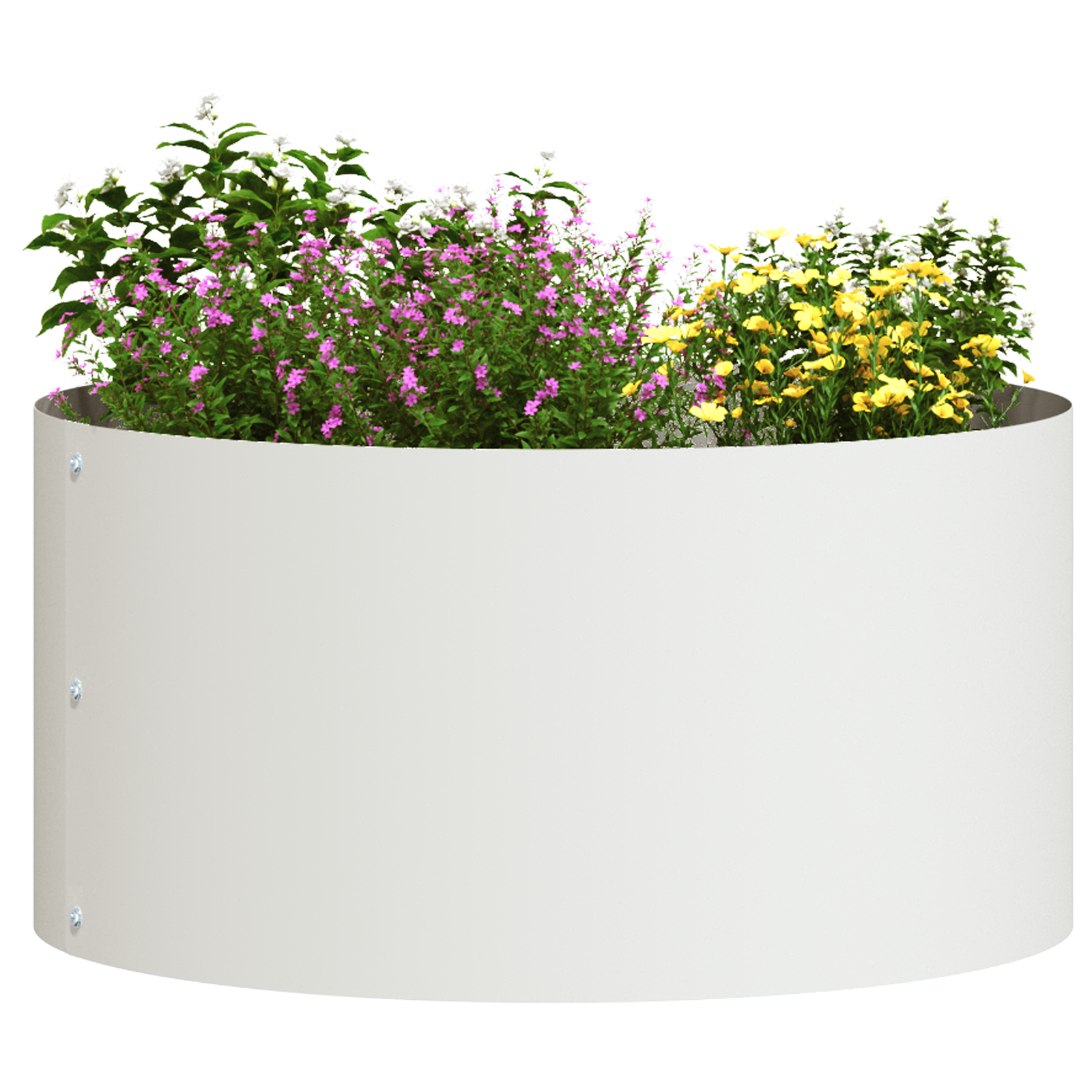 Large White Metal Pot White Metal Large Planters - Image 3