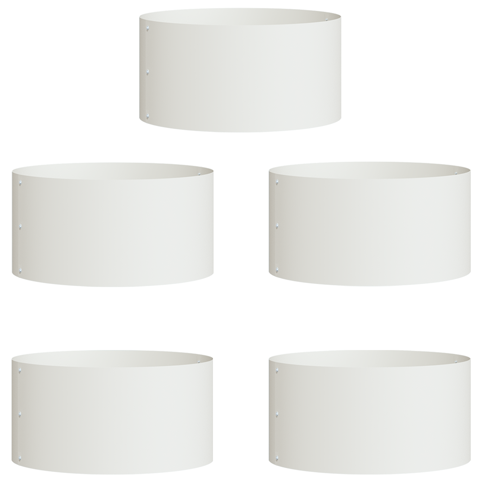 White Metal Planters White Metal 40 cm diameter Metal Planters - Image 2
