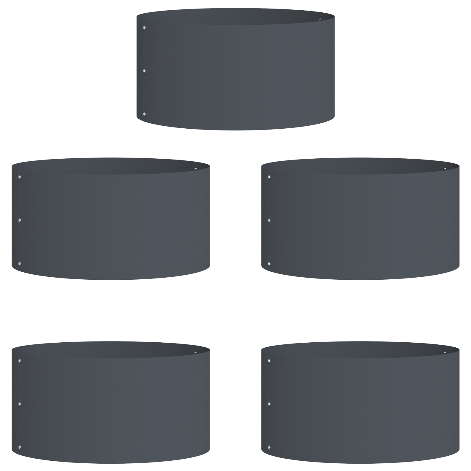 Grey Plastic Pot Anthracite Plastic Medium Stackable - Image 2