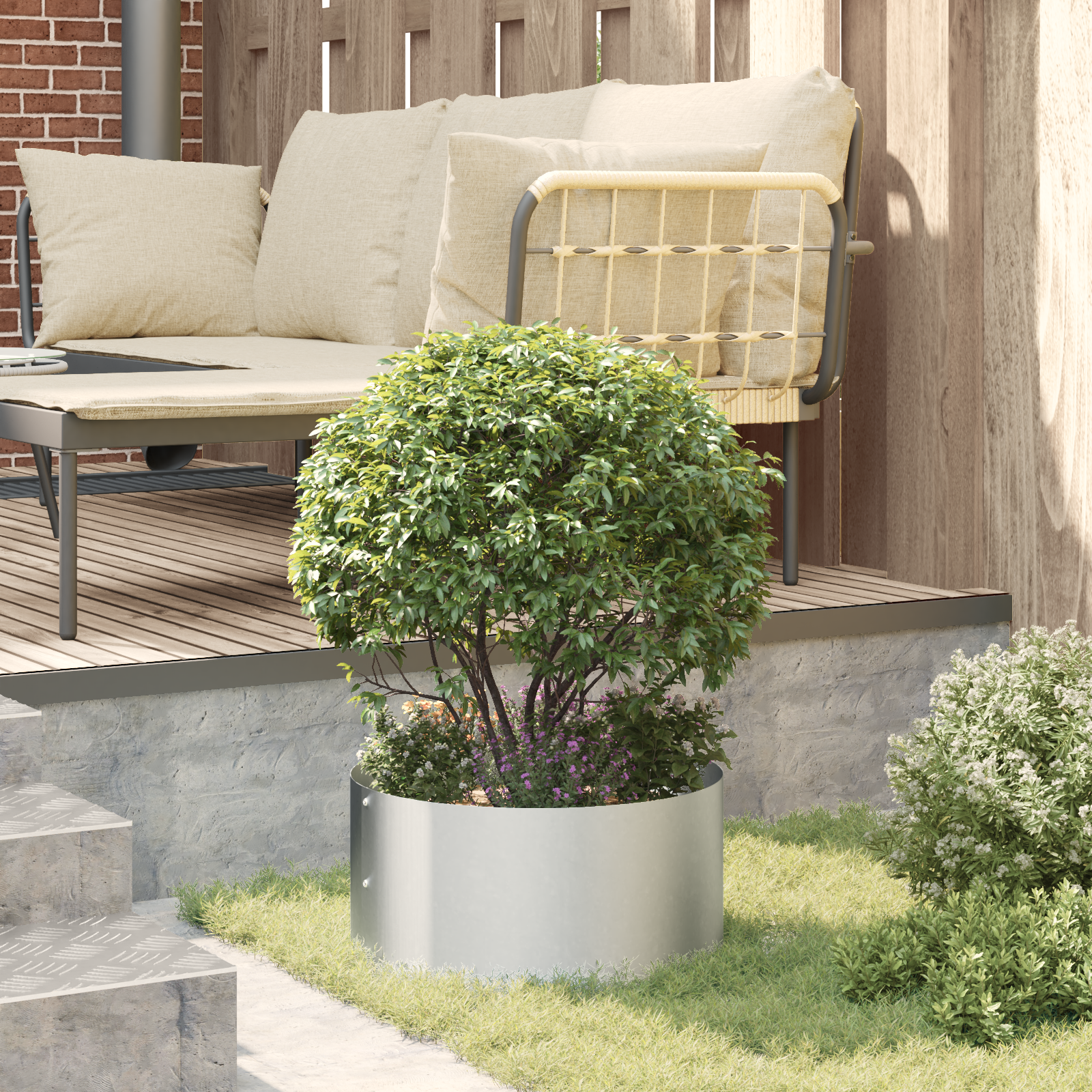 Grey Metal Pot Galvanised Metal Small Decorative Inlays - Image 4