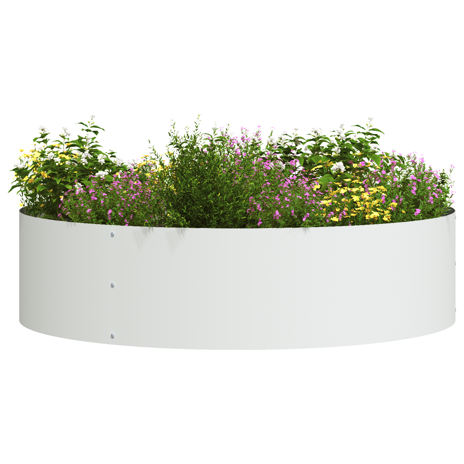 White Planter Set White Metal Large Planter Cylindrical - Image 3