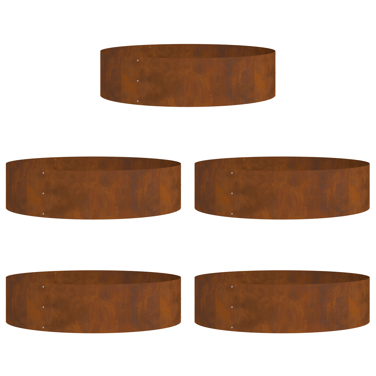 Fioriere In Acciaio Corten Acciaio Corten Grande Intarsi Decorativi - Foto 2 di 6