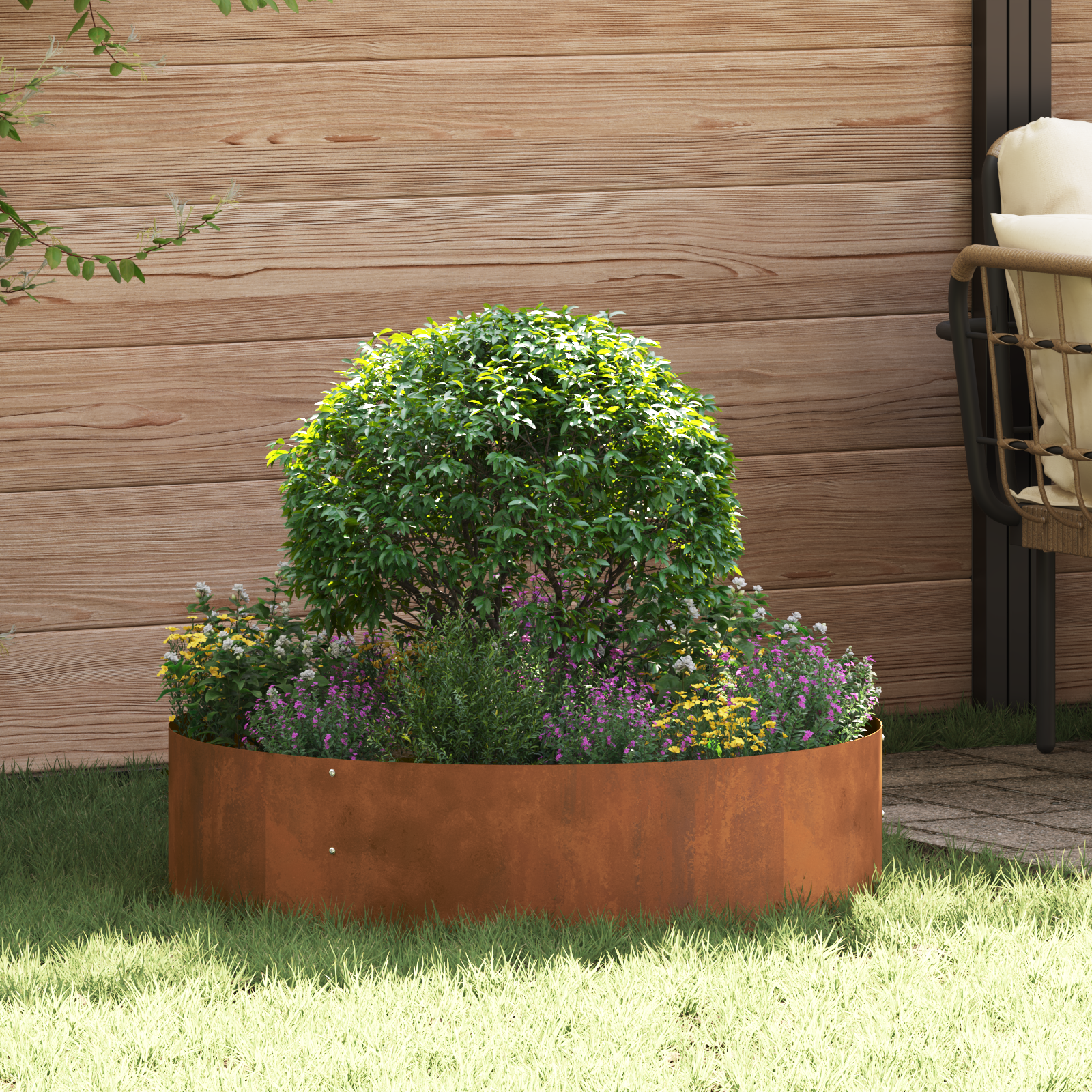 Fioriere In Acciaio Corten Acciaio Corten Grande Intarsi Decorativi