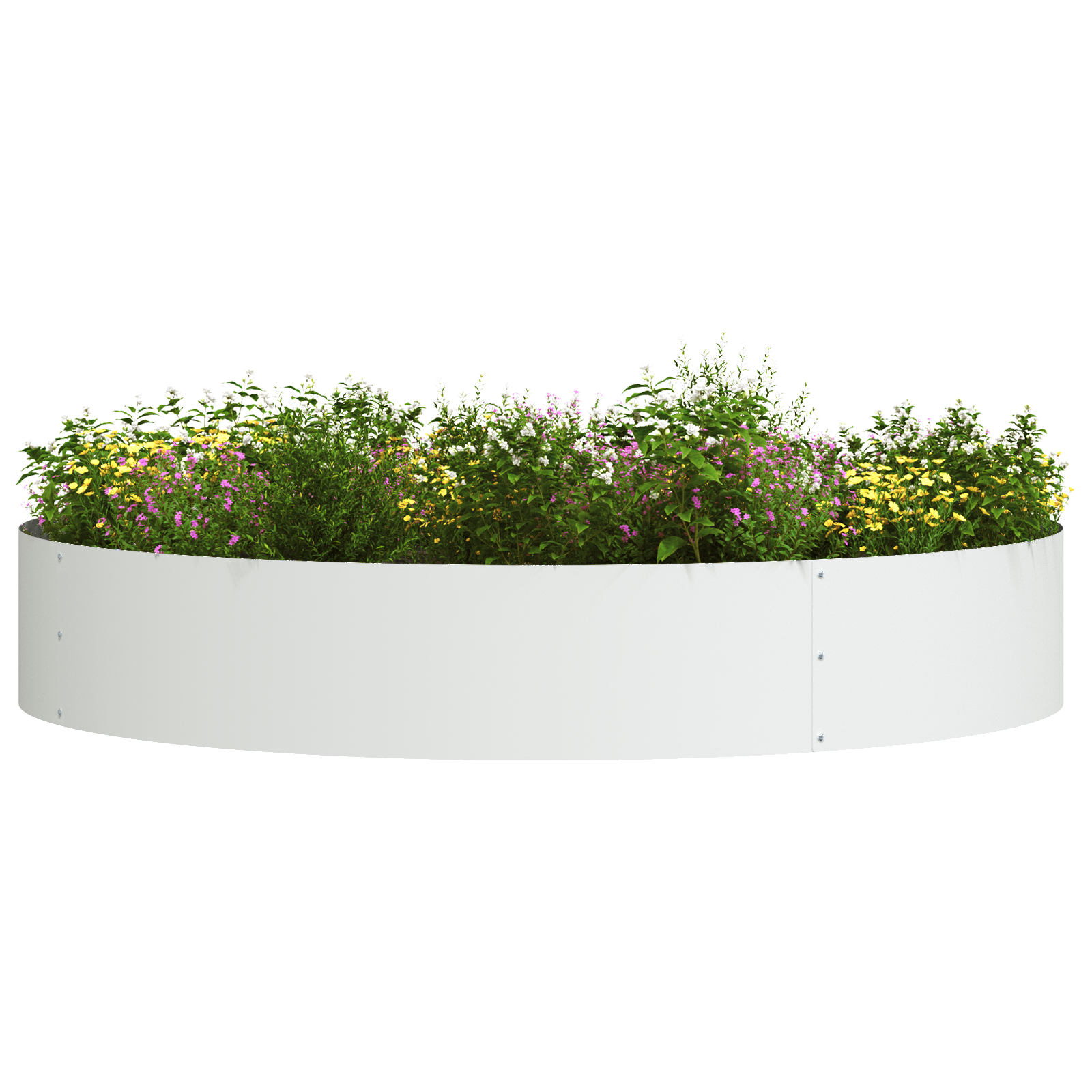 White Metal Pot White Metal Large White Plant Pot Circular - Image 3