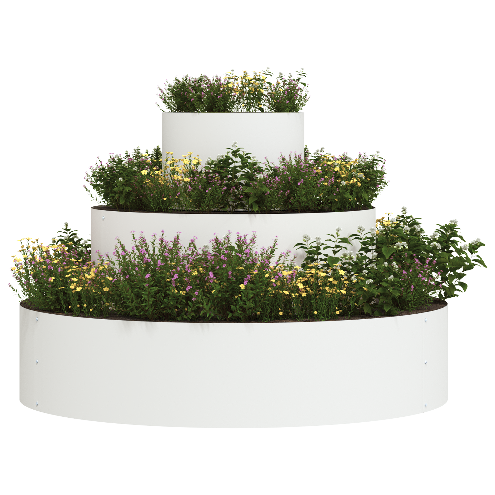 Metal Planter Steel/White Powder-Coated Steel Large Planters - Image 3