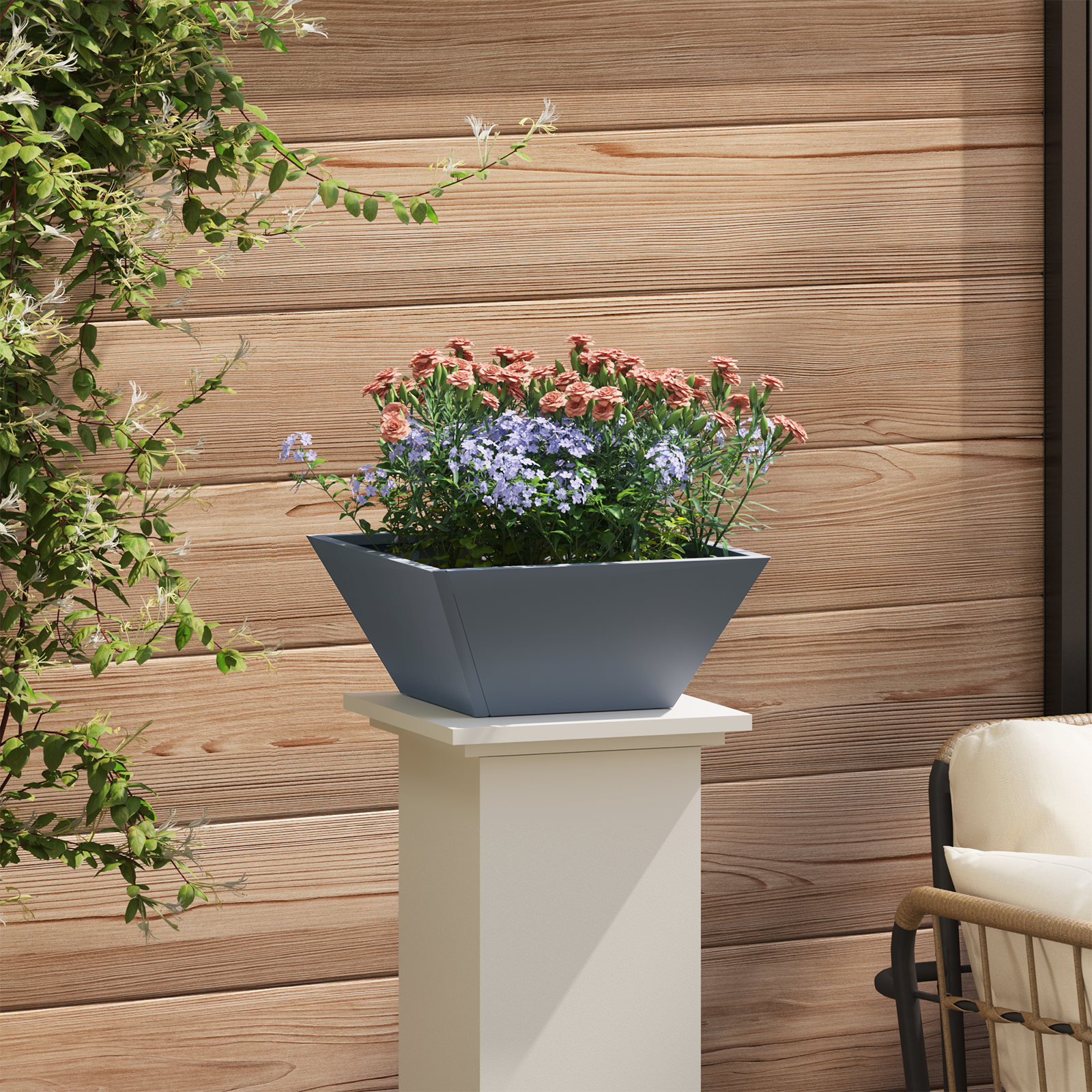Plastic Planter Anthracite Plastic 35 x 35 x 15 cm Durable - Image 4