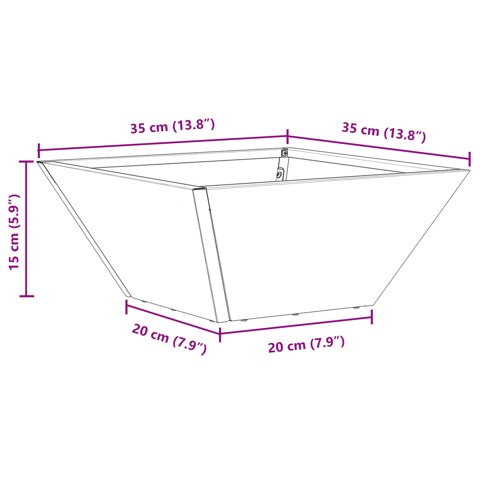 Plastic Planter Anthracite Plastic 35 x 35 x 15 cm Durable - Image 11