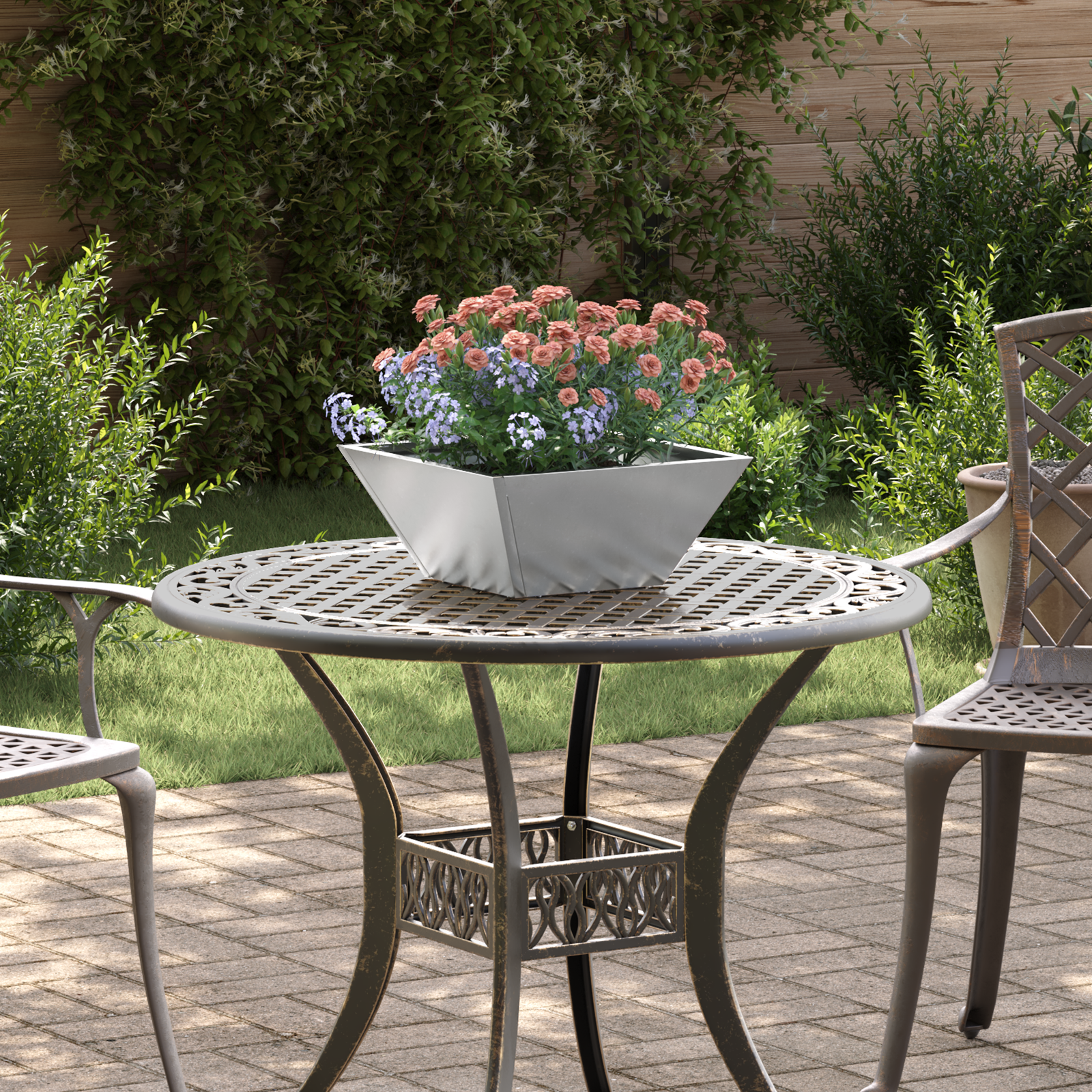Metalen Planter Roestvrijstaal 35 x 35 x 15 cm Metalen Planter
