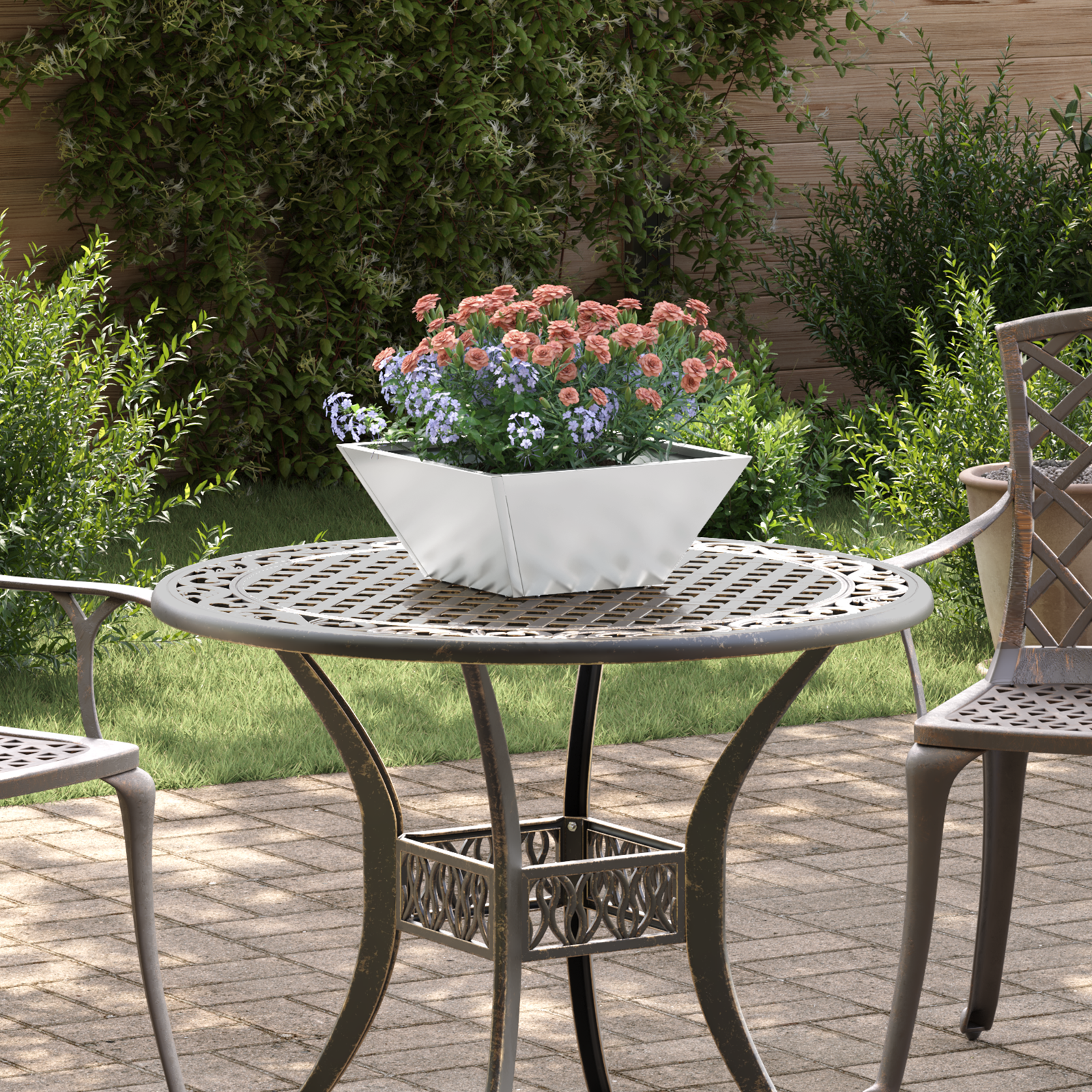 Set Metalen Plantenbakken Gegalvaniseerd staal 35 x 35 x 15 cm