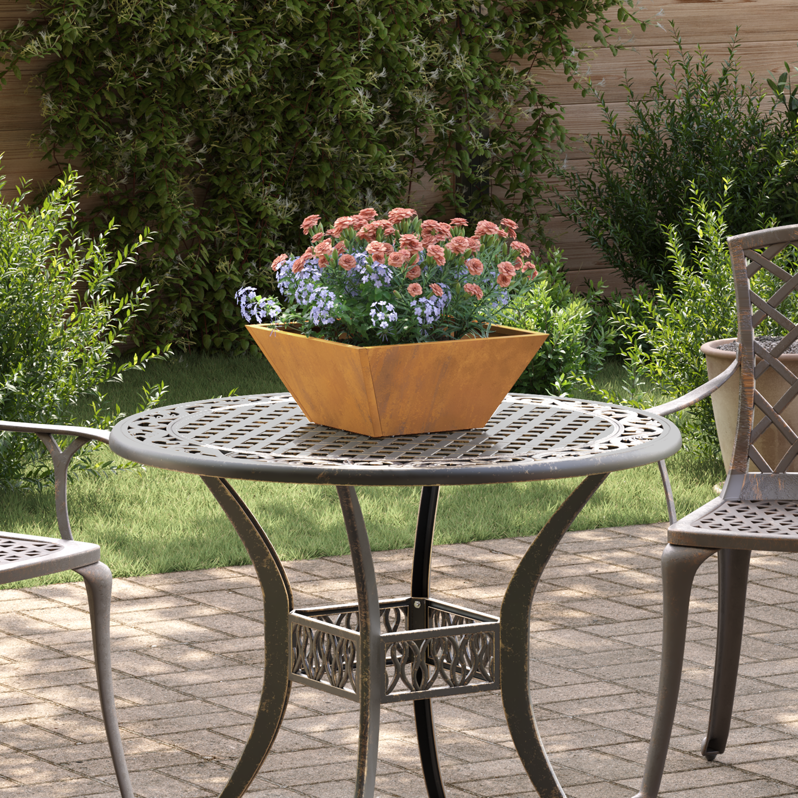 Metalen Plantenbak Weerbestendig Staal 35 x 35 x 15 cm Duurzaam