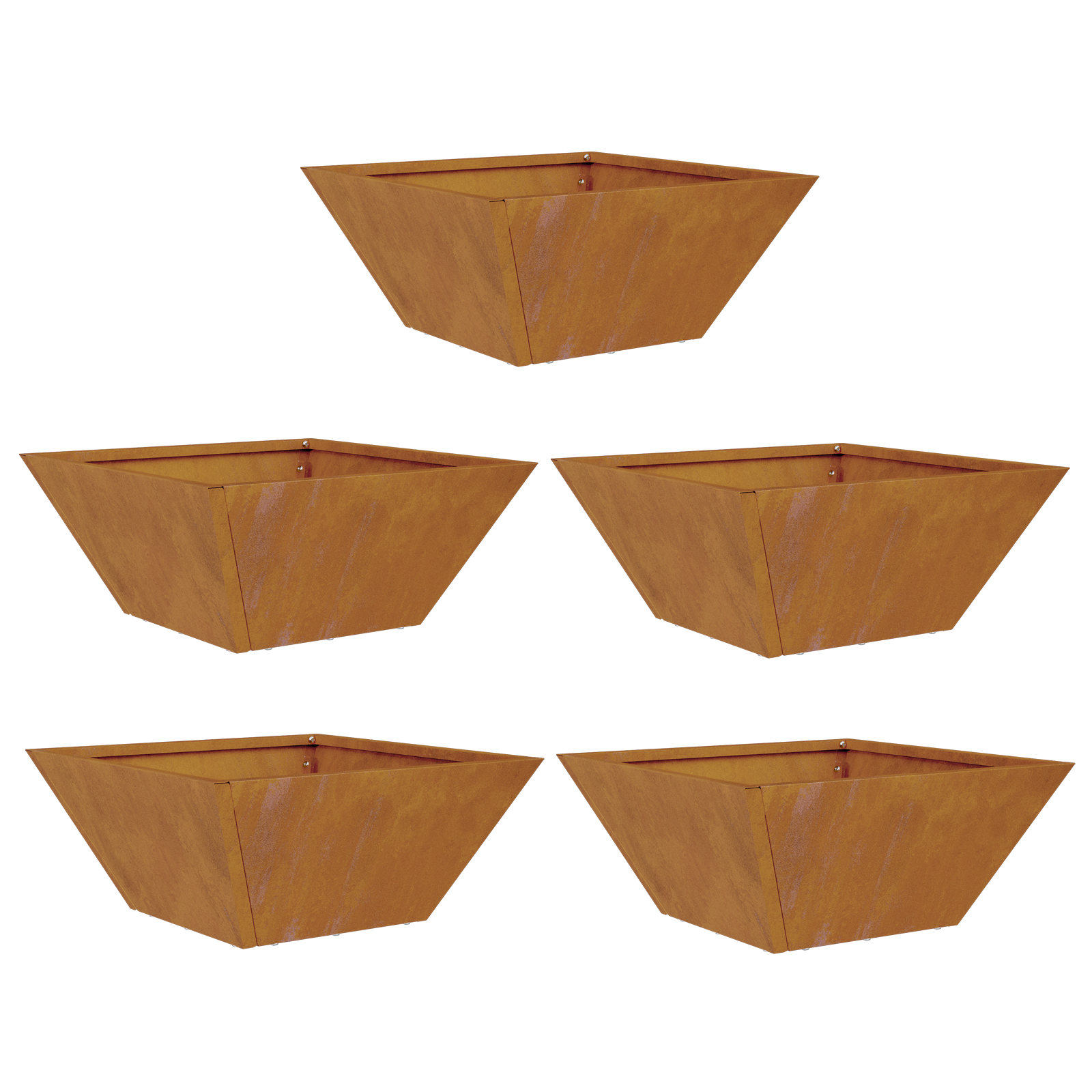 Metal Planters Weathering Steel 35 x 35 x 15 cm Decorative Inlays - Image 2