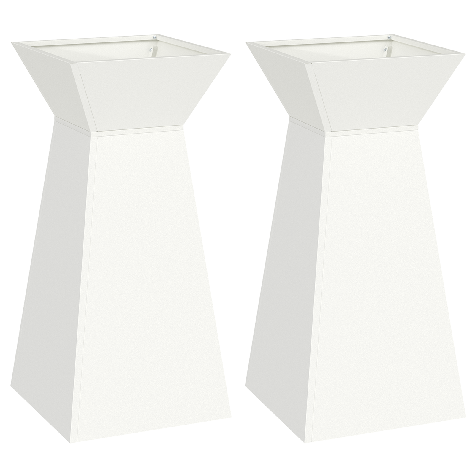 Plant Stand White Plastic 35 x 35 x 73 cm Decorative Inlays - Image 2