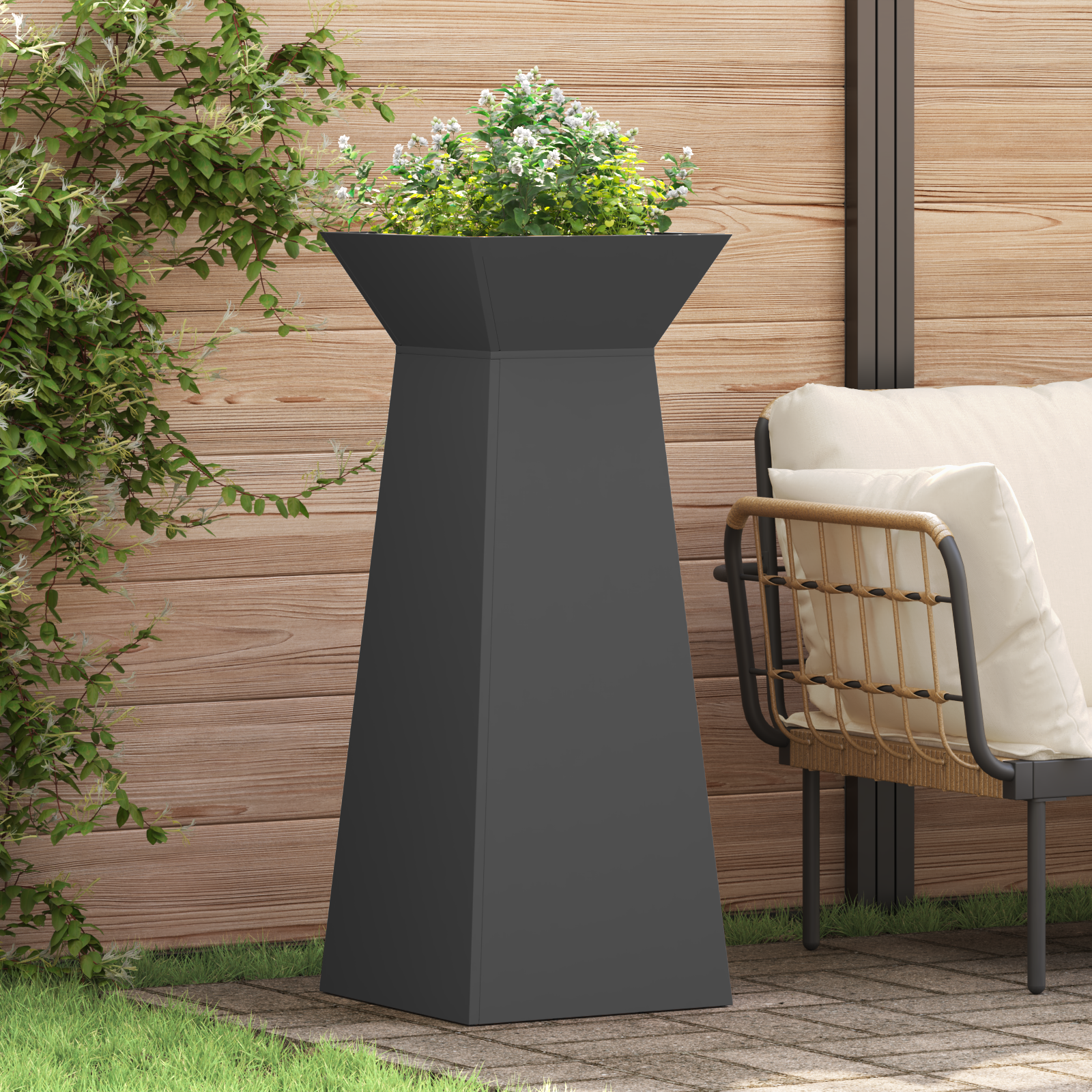 Plantenstandaard Zwart Metaal 40 x 40 x 101 cm Plantenbakken