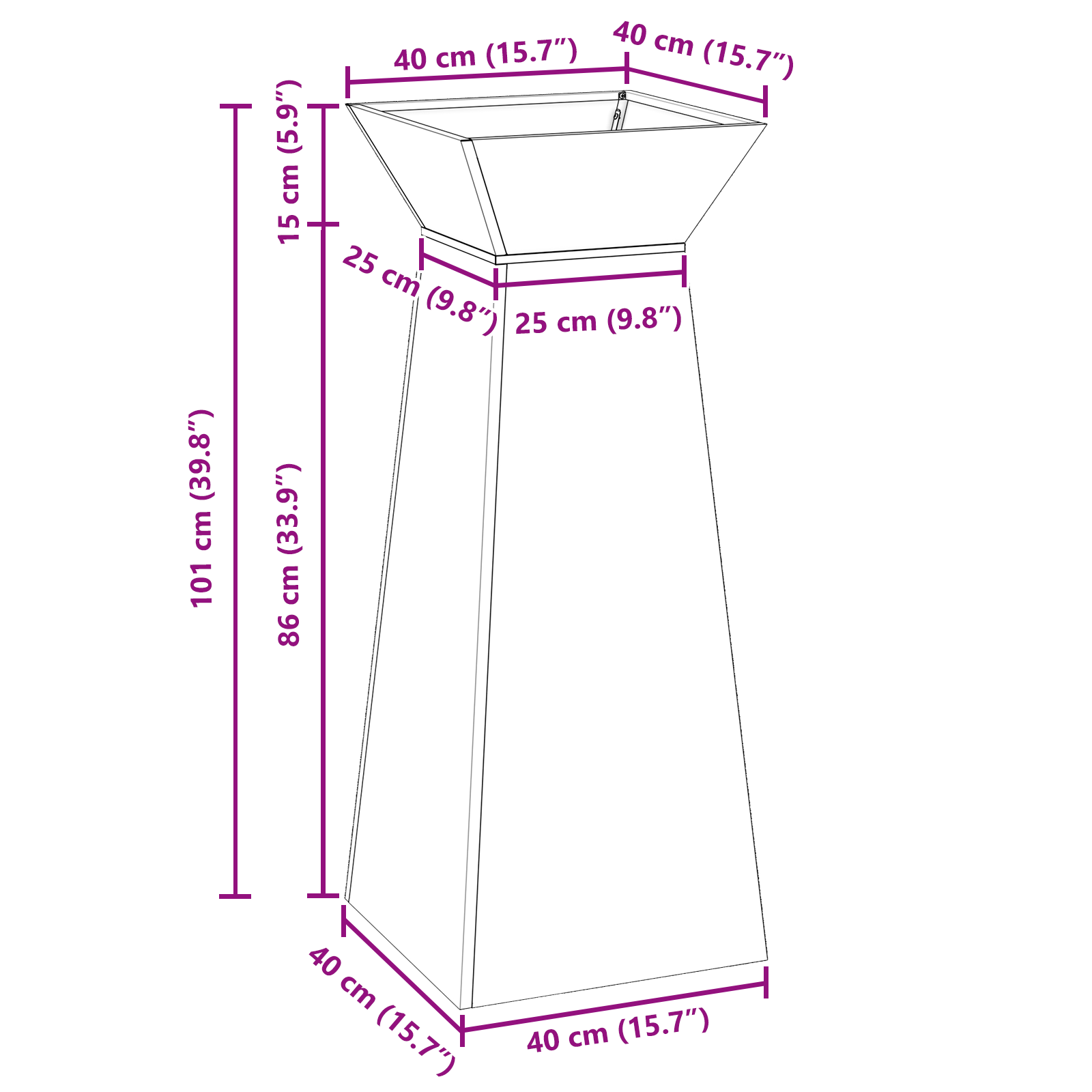 Plant Stand Galvanised steel 40 x 40 x 101 cm Planters - Image 11