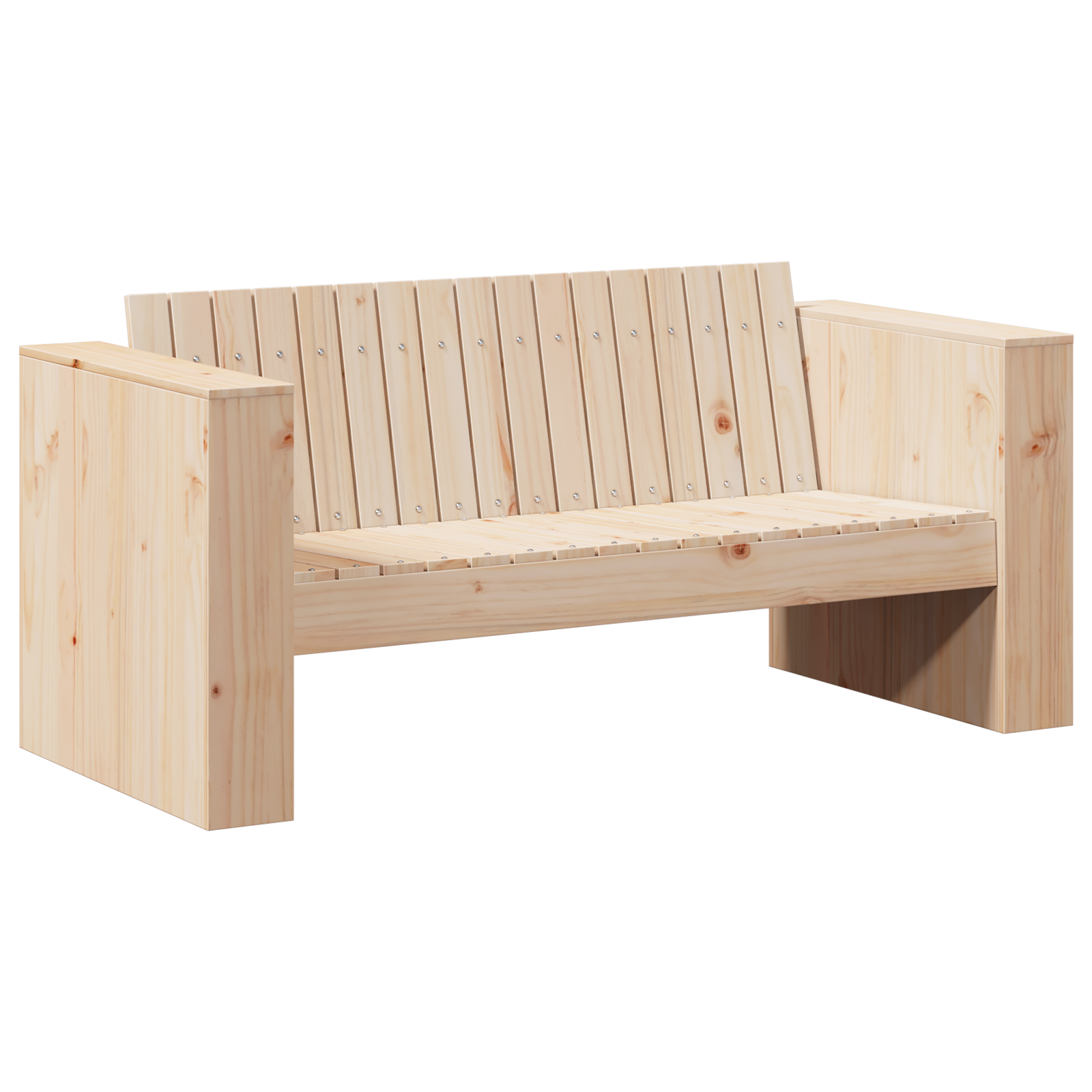 Garden Sofa 2-Seater 134x60x62 cm Solid Wood Pine - Image 2