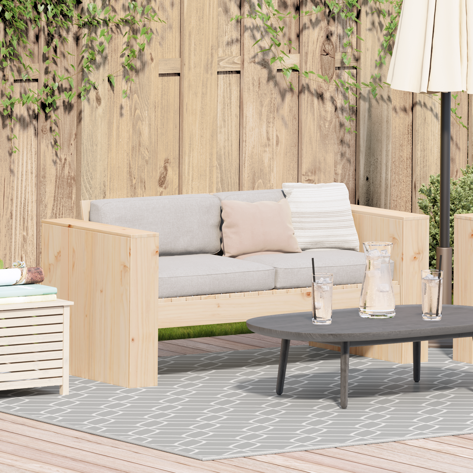 Tuinbank 2-Zits 134x60x62 cm Massief Grenenhout