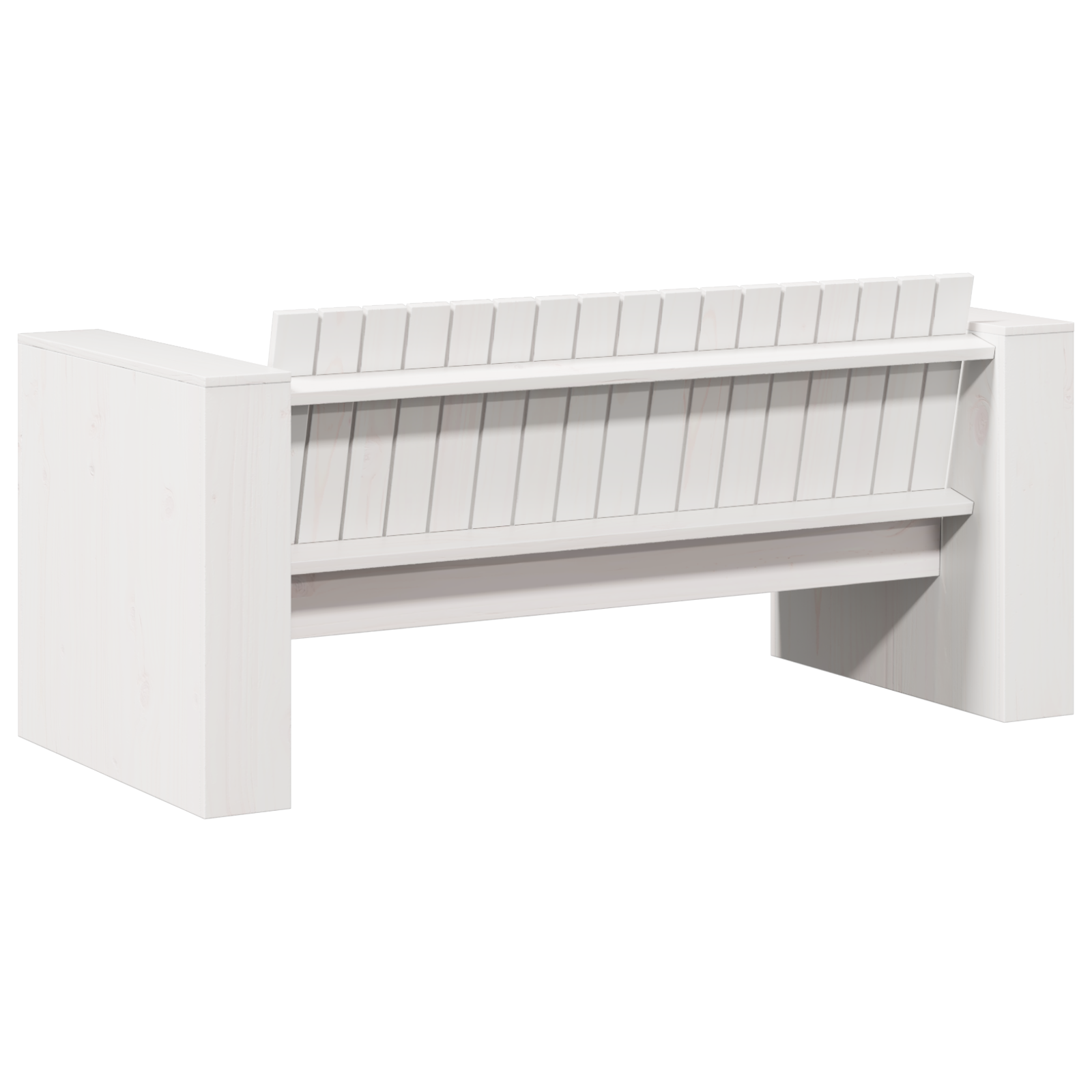 Garden Sofa 2-Seater 134x60x62 cm White Solid Wood Pine - Image 5