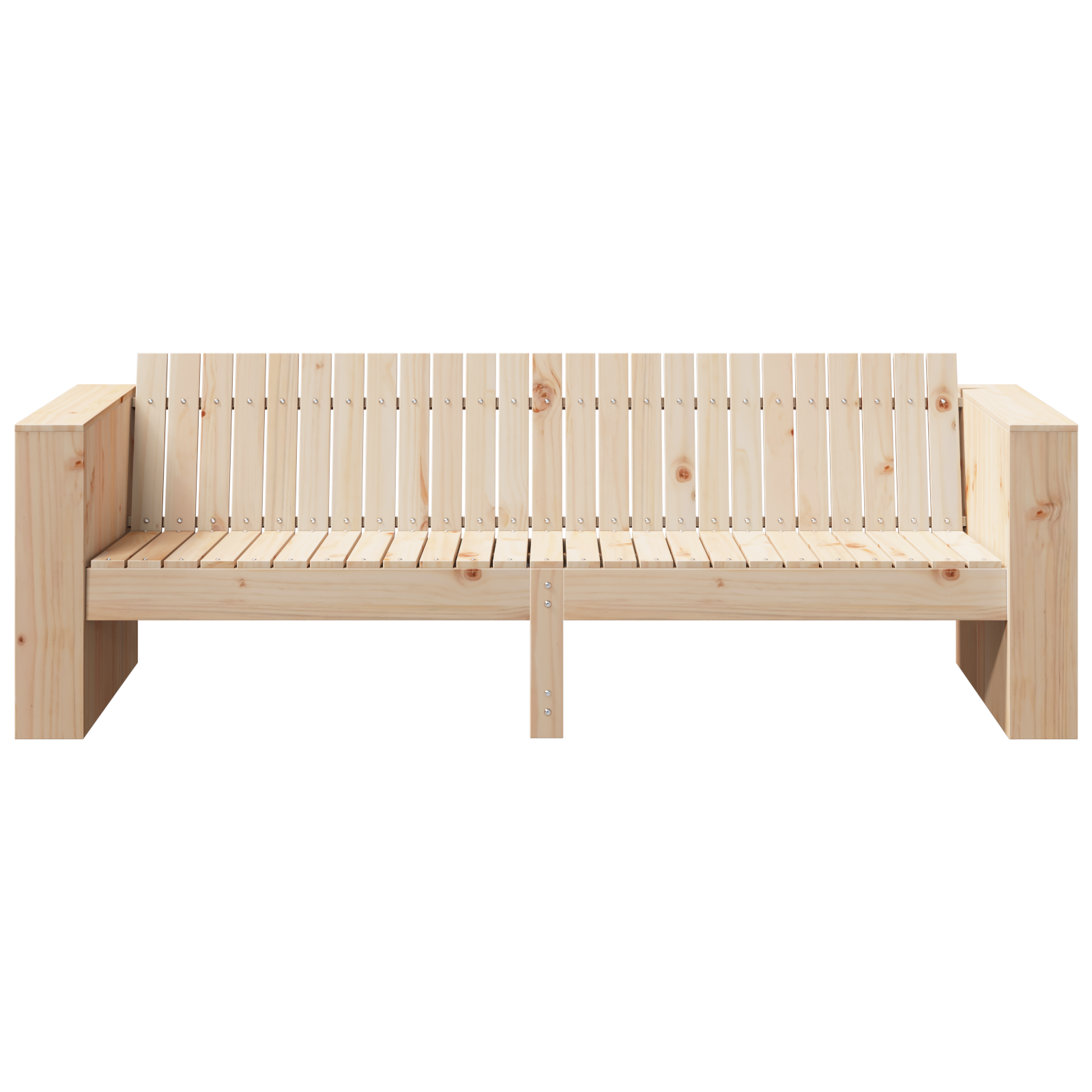 Garden Sofa 3-Seater Natural Solid Pine wood Medium Durable - Image 3