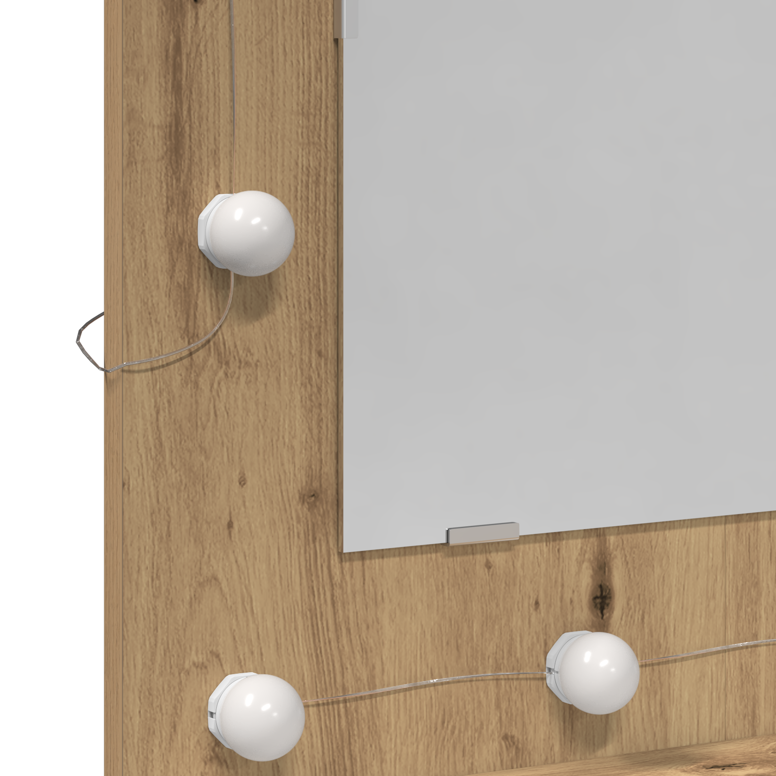 Vanity Unit with Mirror Artisan Oak MDF, Glass 60 x 31.5 x 62 cm - Image 8