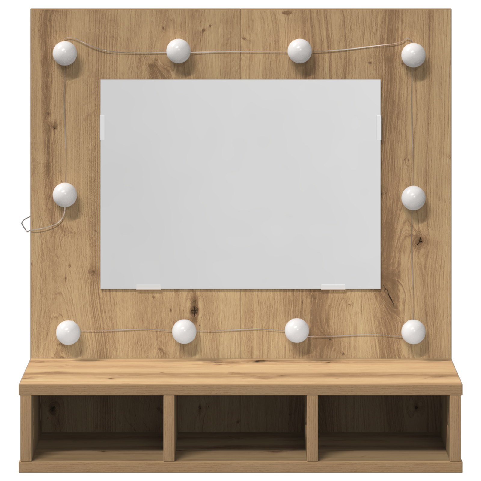 Vanity Unit with Mirror Artisan Oak MDF, Glass 60 x 31.5 x 62 cm - Image 4