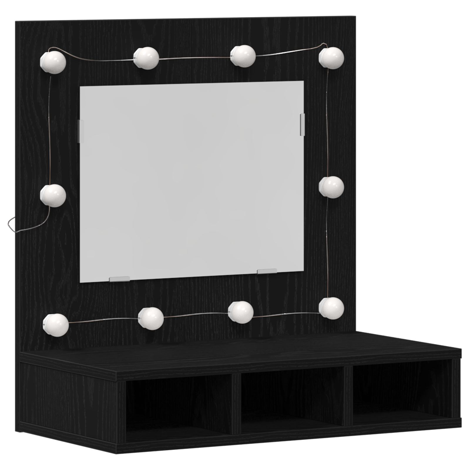 Black Oak Vanity Unit Black oak Wood Medium Mirror - Image 2