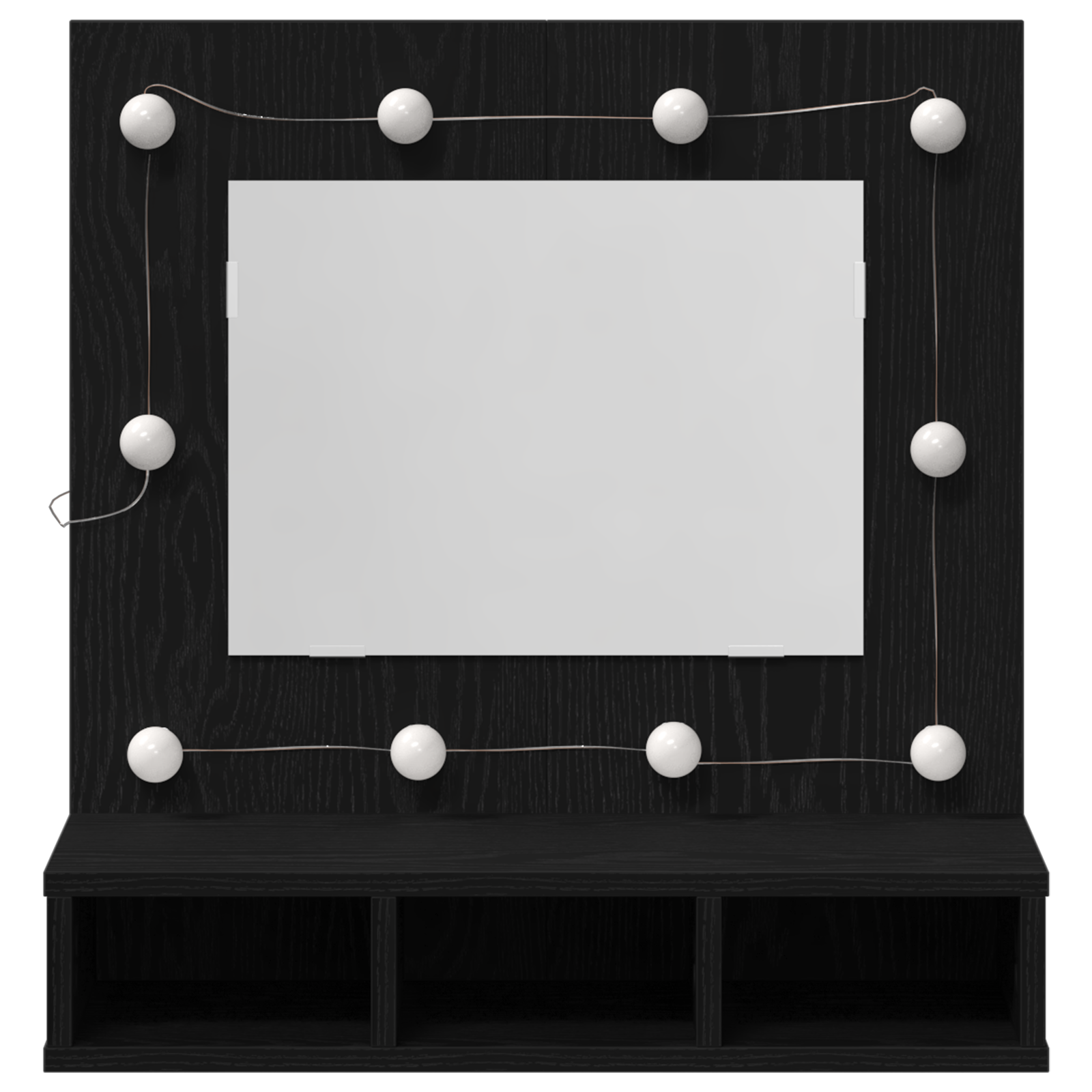 Black Oak Vanity Unit Black oak Wood Medium Mirror - Image 4