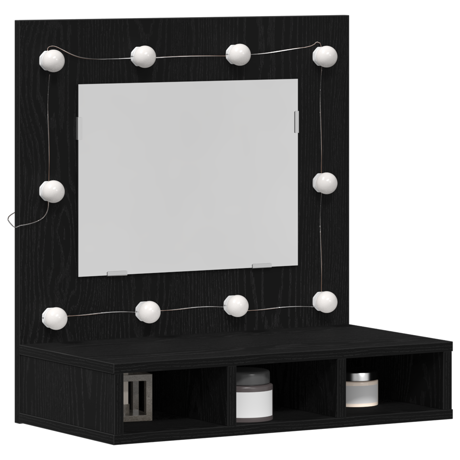 Black Oak Vanity Unit Black oak Wood Medium Mirror - Image 3