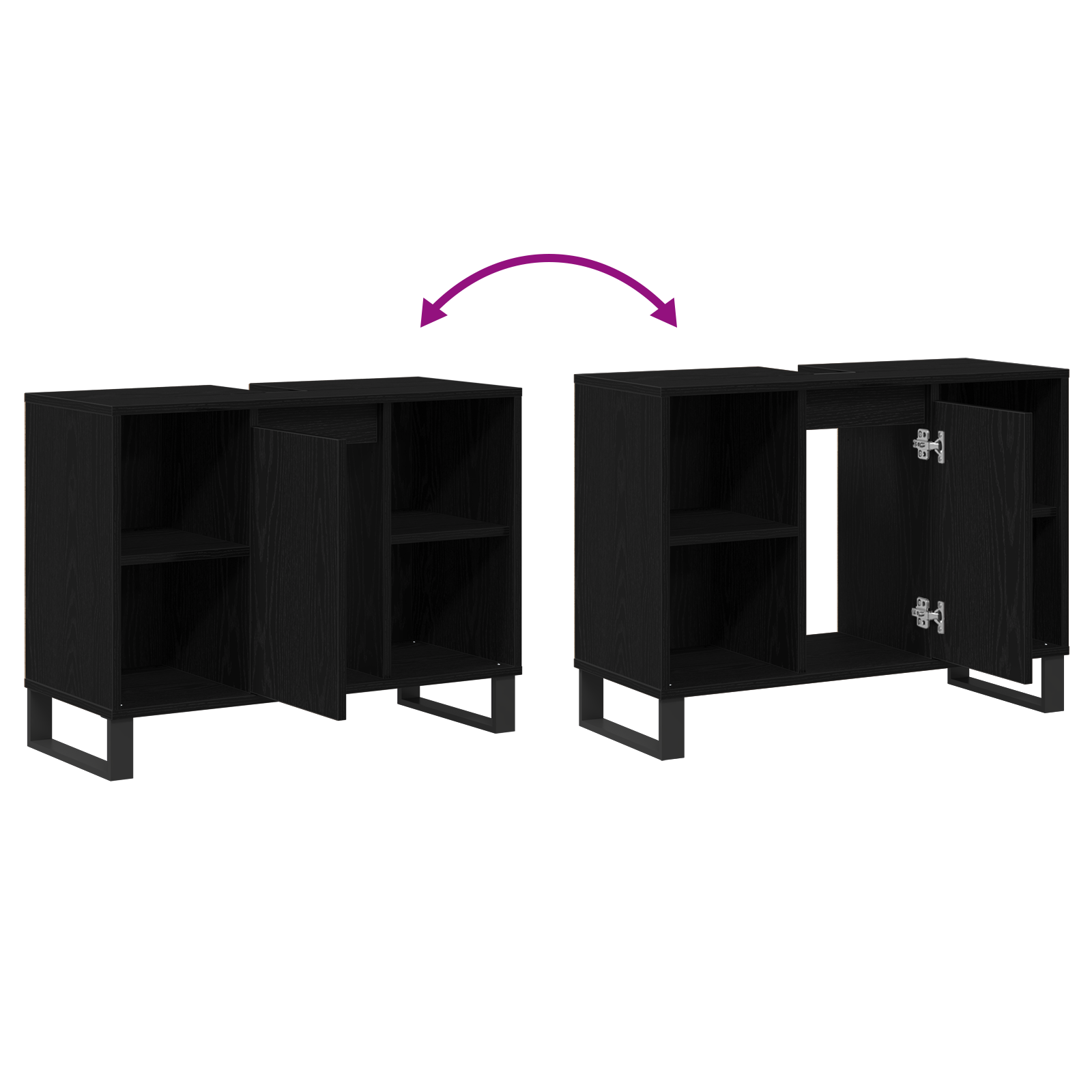 Black Oak Vanity Unit Black oak MDF Medium Bathroom Vanity - Image 10