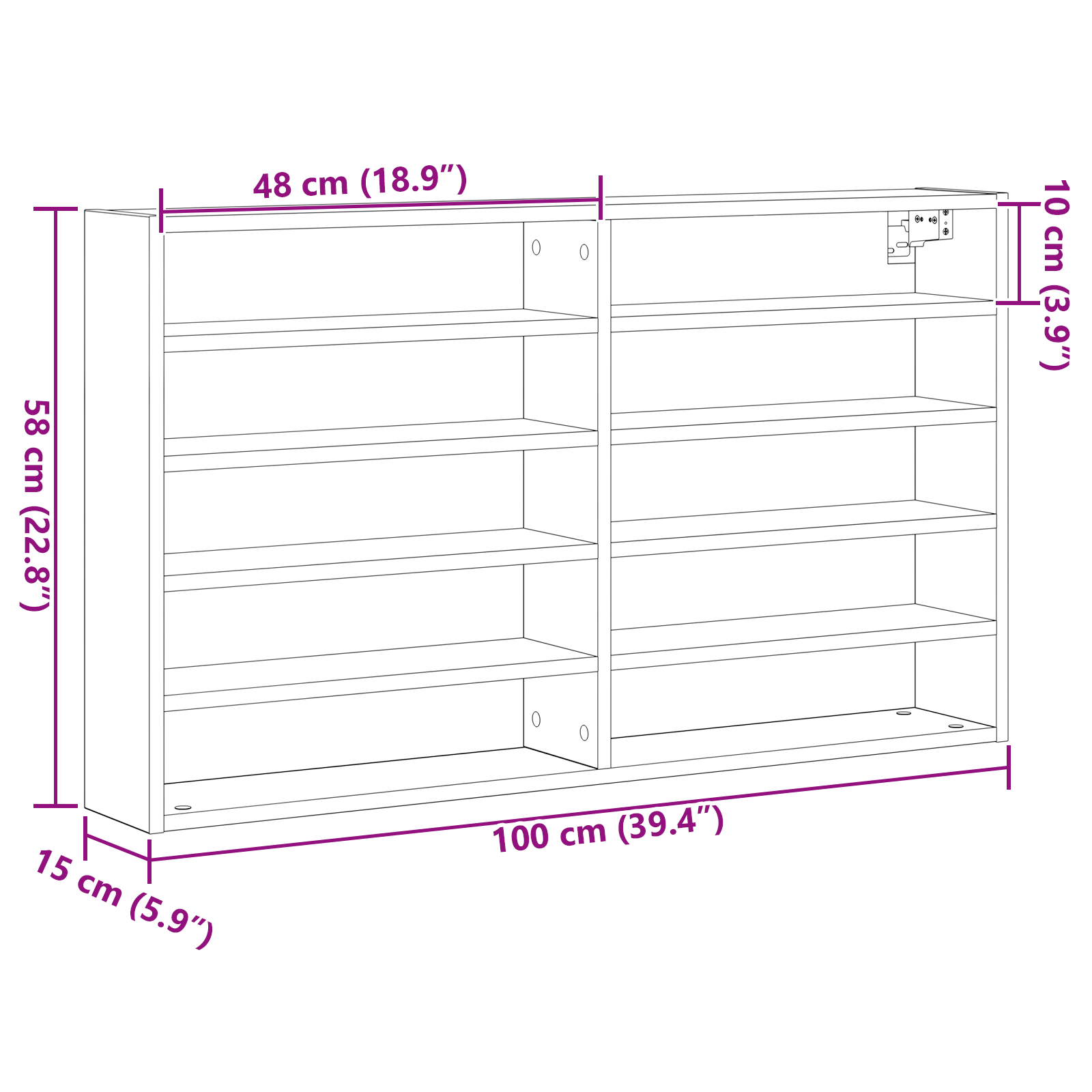 Vitrine Cabinet Old Wood 100x15x58 cm Engineered Wood - Image 10