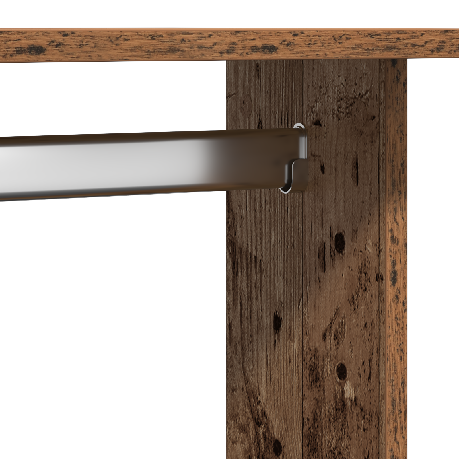 Wardrobe with Wheels Old Wood 102x38x110 cm Engineered Wood - Image 8