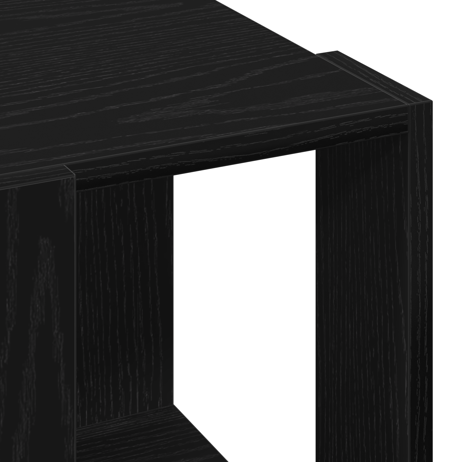 Coffee Table Black oak MDF 32 x 32 x 30 cm Simple Square - Image 8