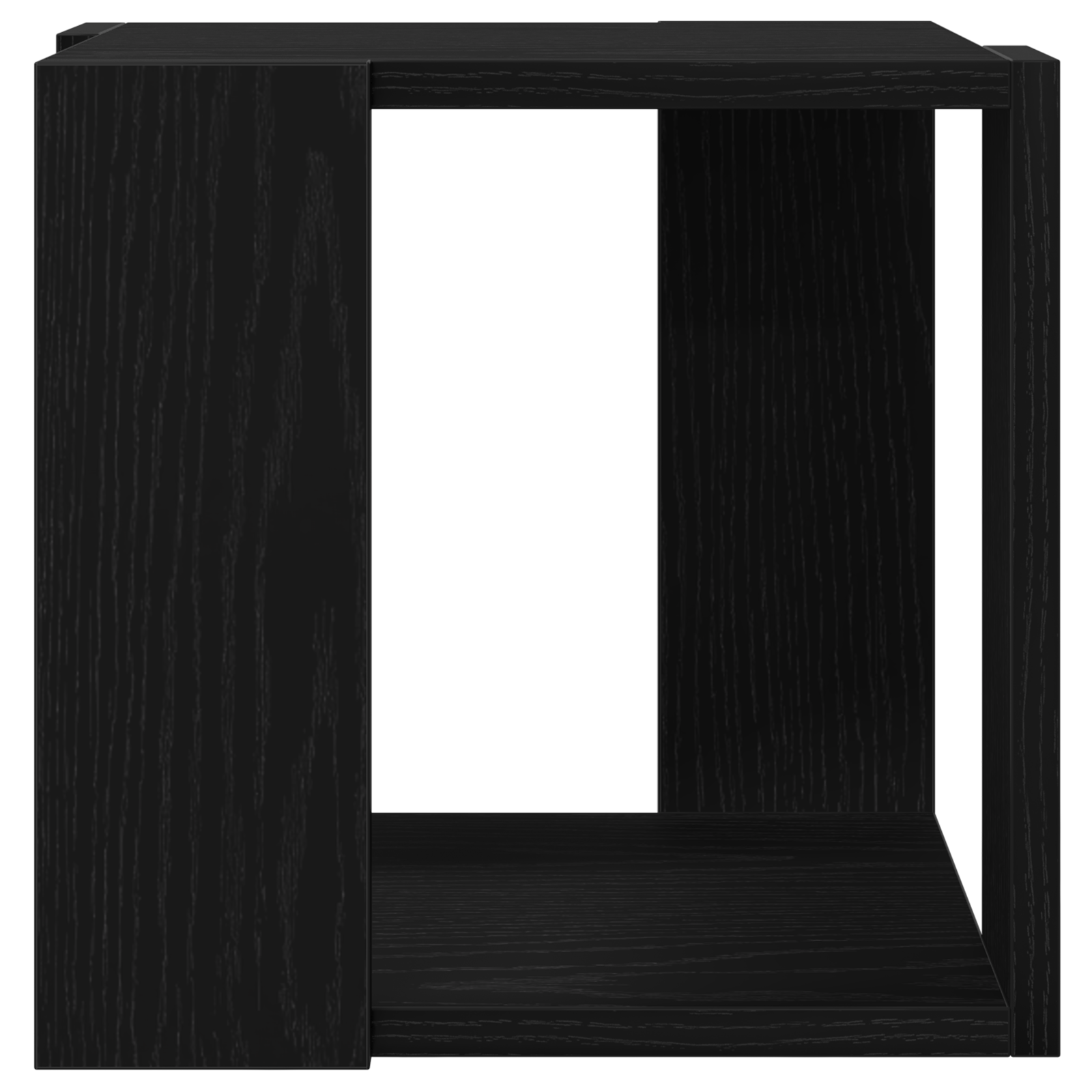 Coffee Table Black oak MDF 32 x 32 x 30 cm Simple Square - Image 5