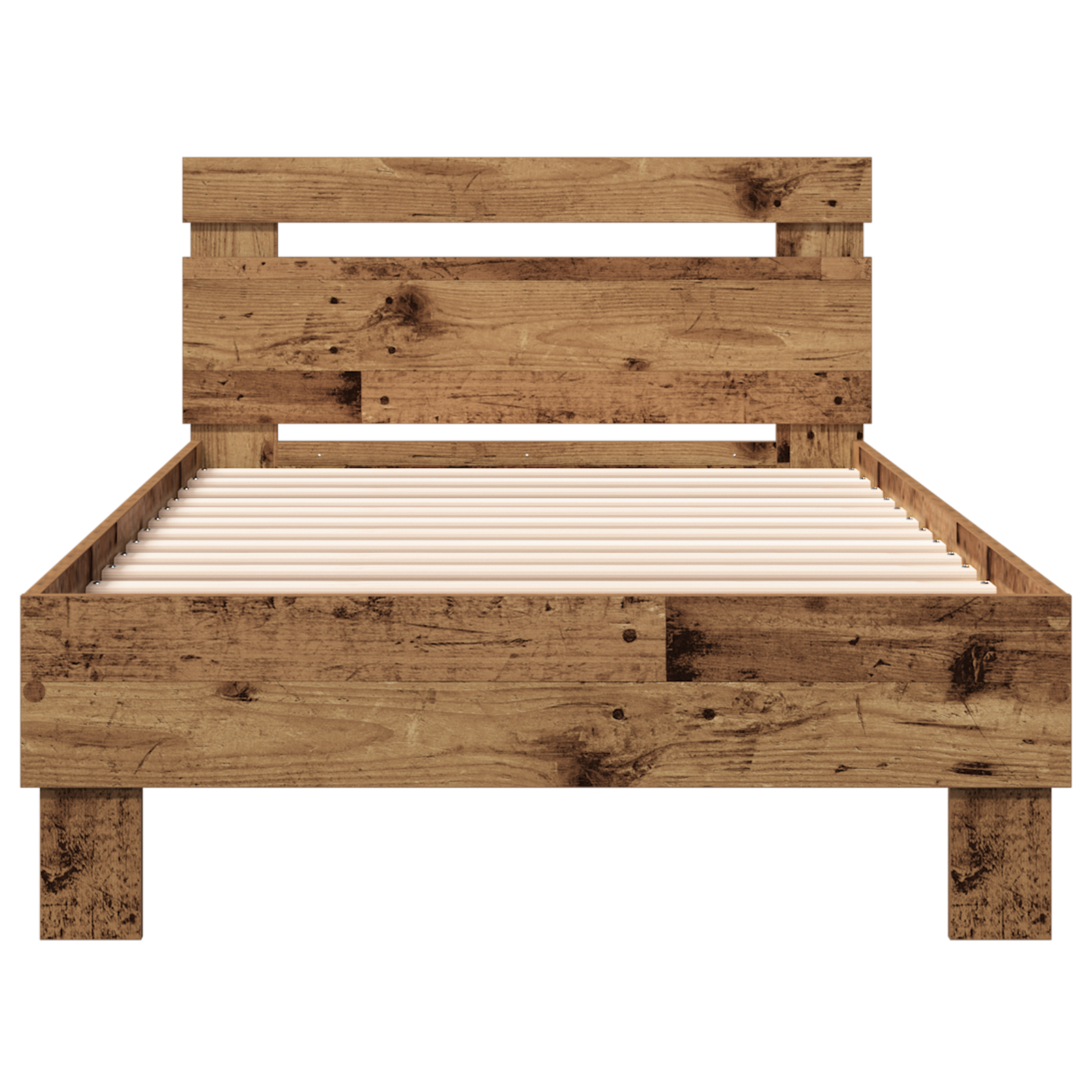 Rustic Wood Bed Frame Old Wood Solid Wood 90 x 190 cm - Image 6