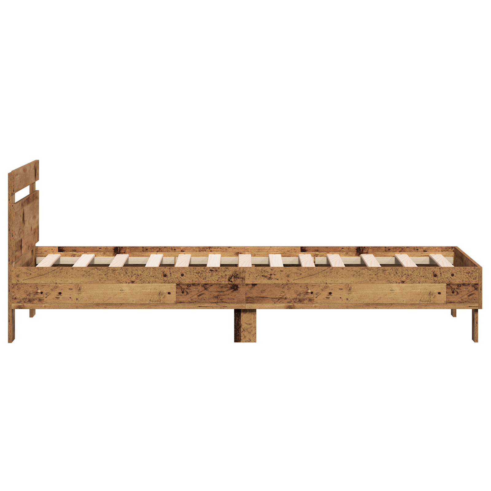 Rustic Wood Bed Frame Old Wood Solid Wood 90 x 190 cm - Image 7